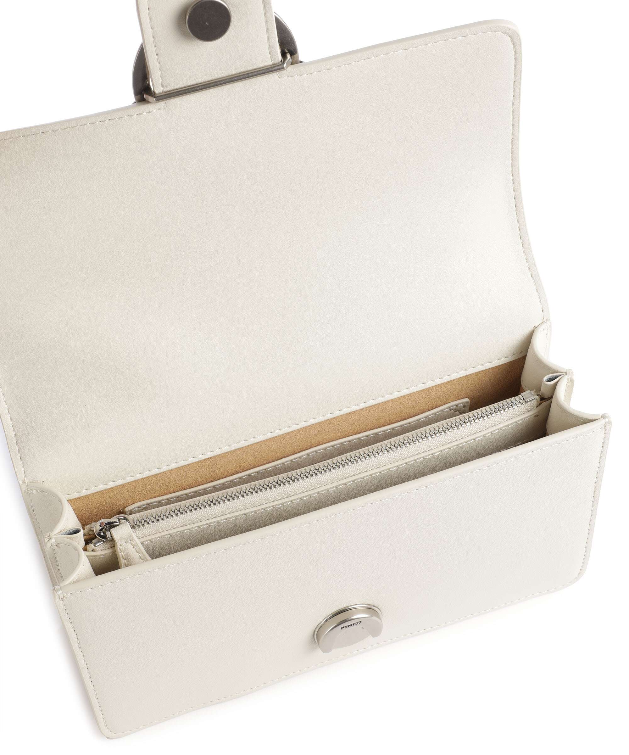 Pinko Love One Mini Shoulder bag bianco seta/old silver - Image 6