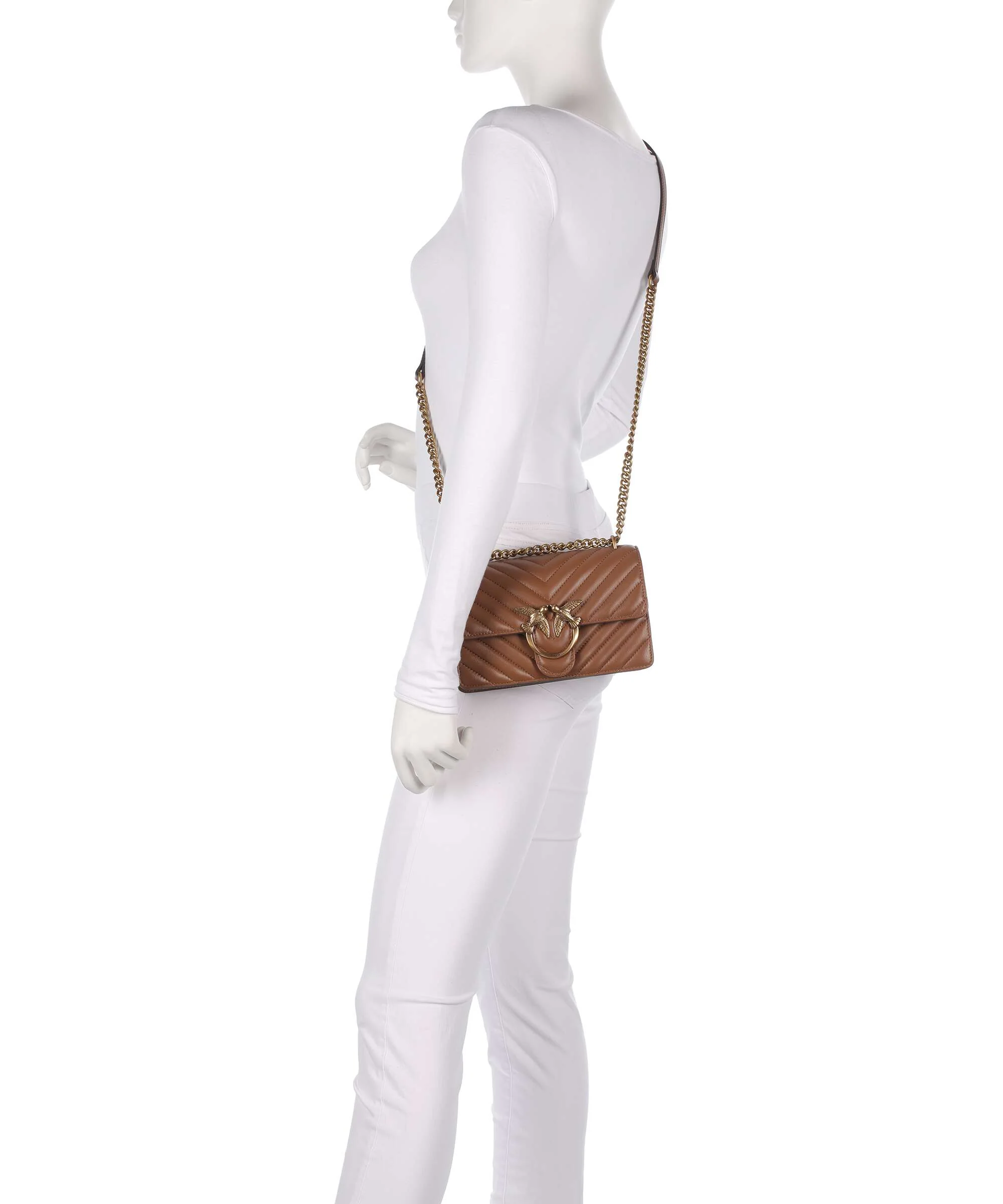 Pinko Love One Mini Shoulder bag marrone/leone/antique gold - Image 3