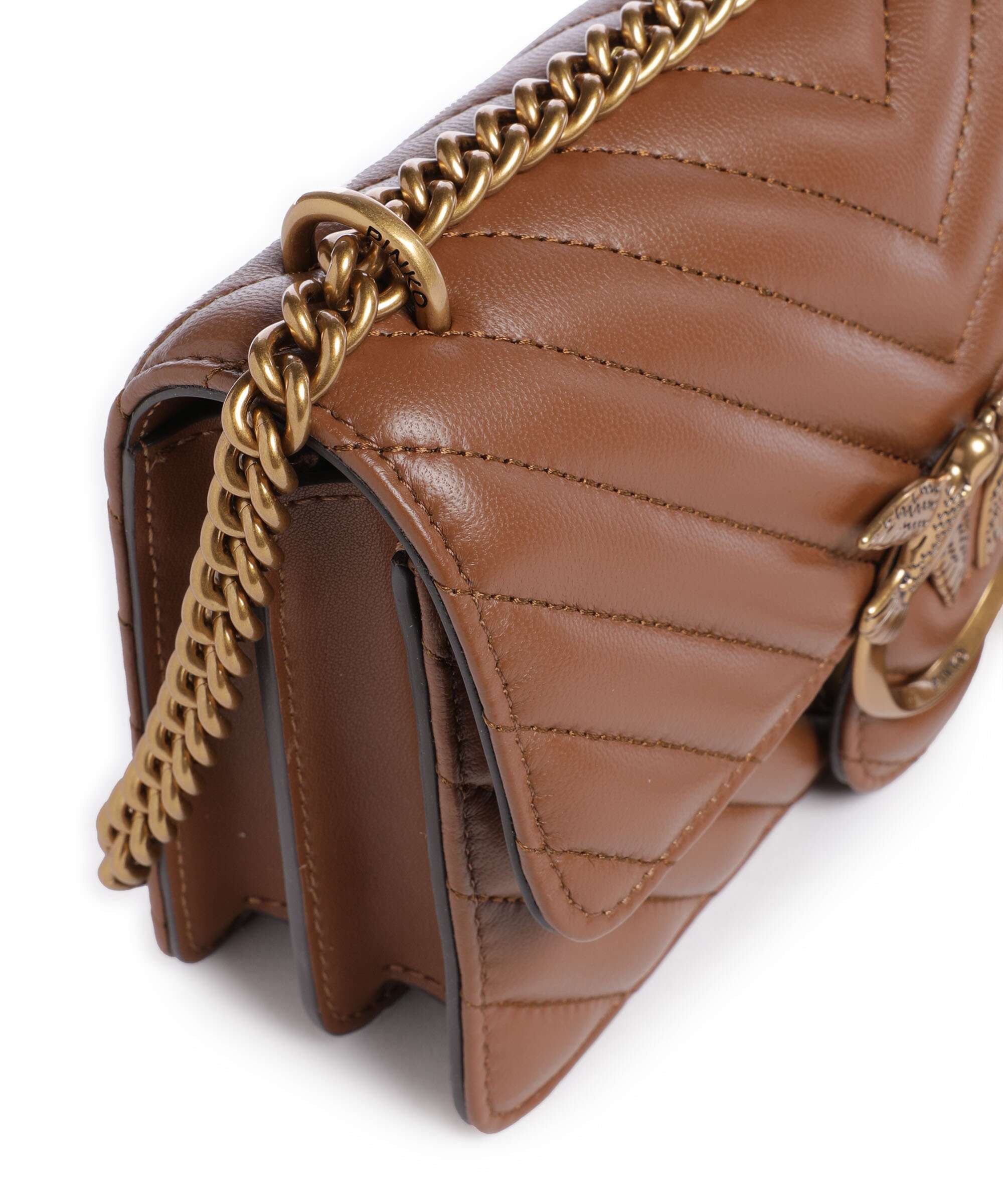Pinko Love One Mini Shoulder bag marrone/leone/antique gold - Image 5