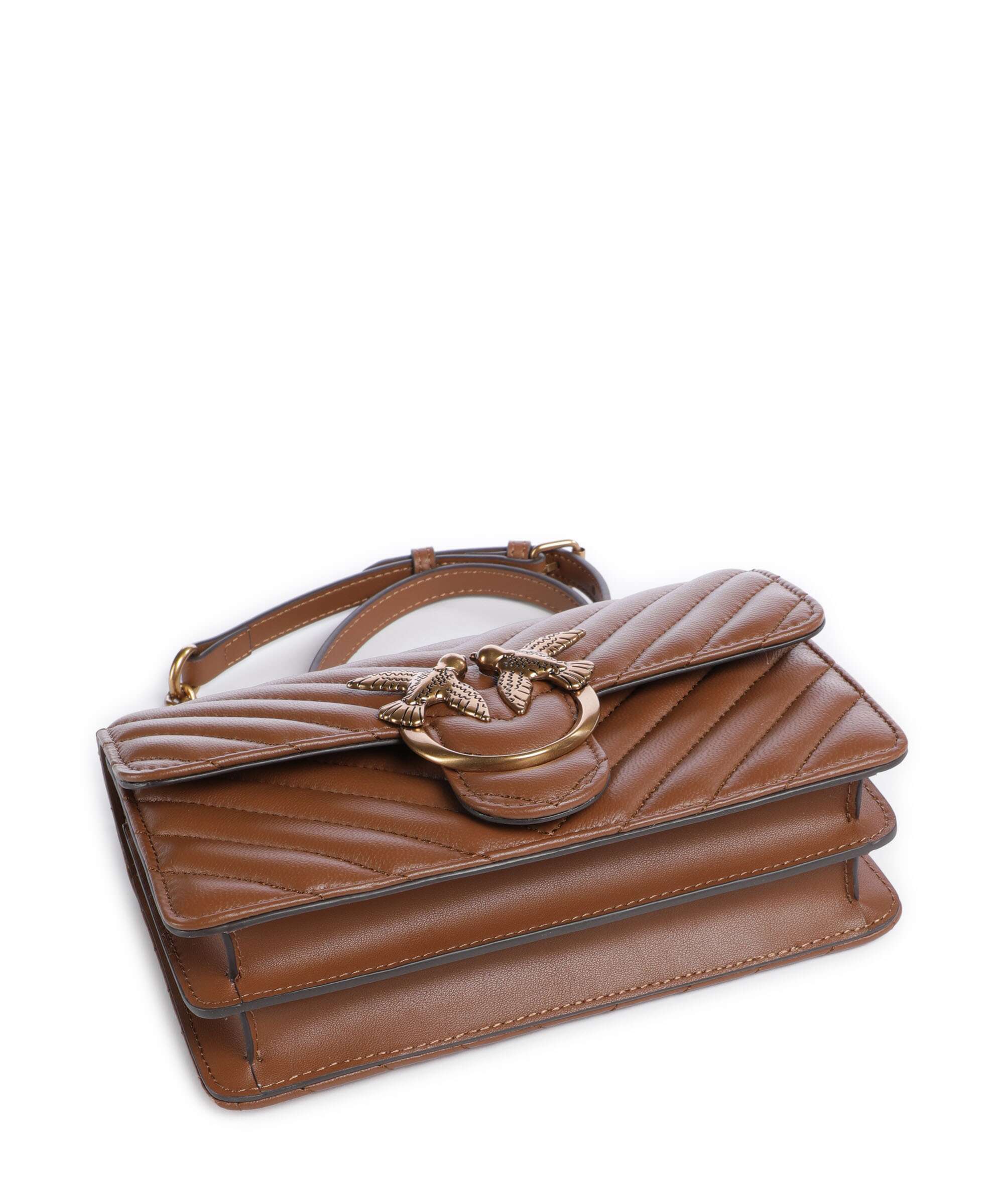 Pinko Love One Mini Shoulder bag marrone/leone/antique gold - Image 6