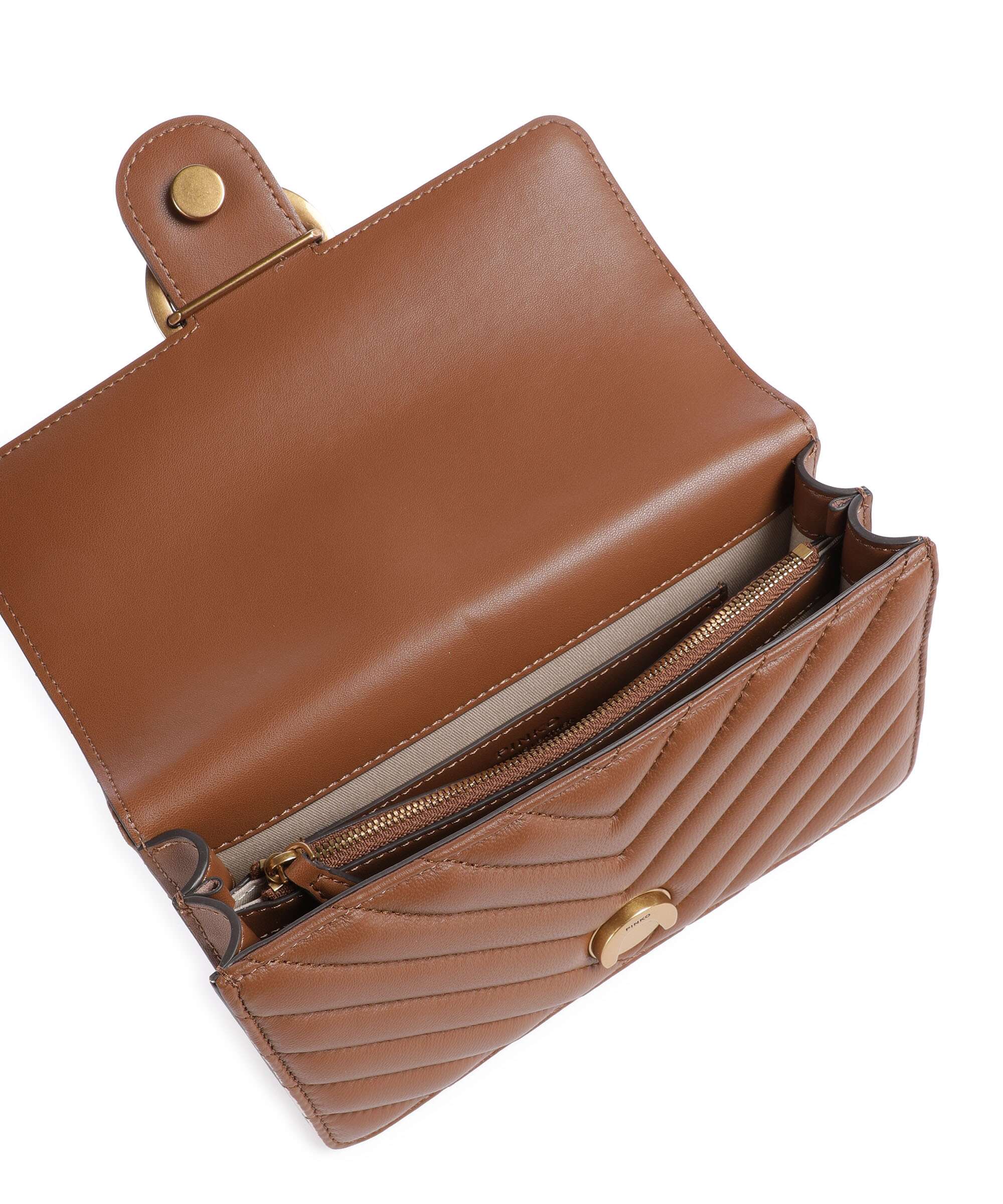 Pinko Love One Mini Shoulder bag marrone/leone/antique gold - Image 7