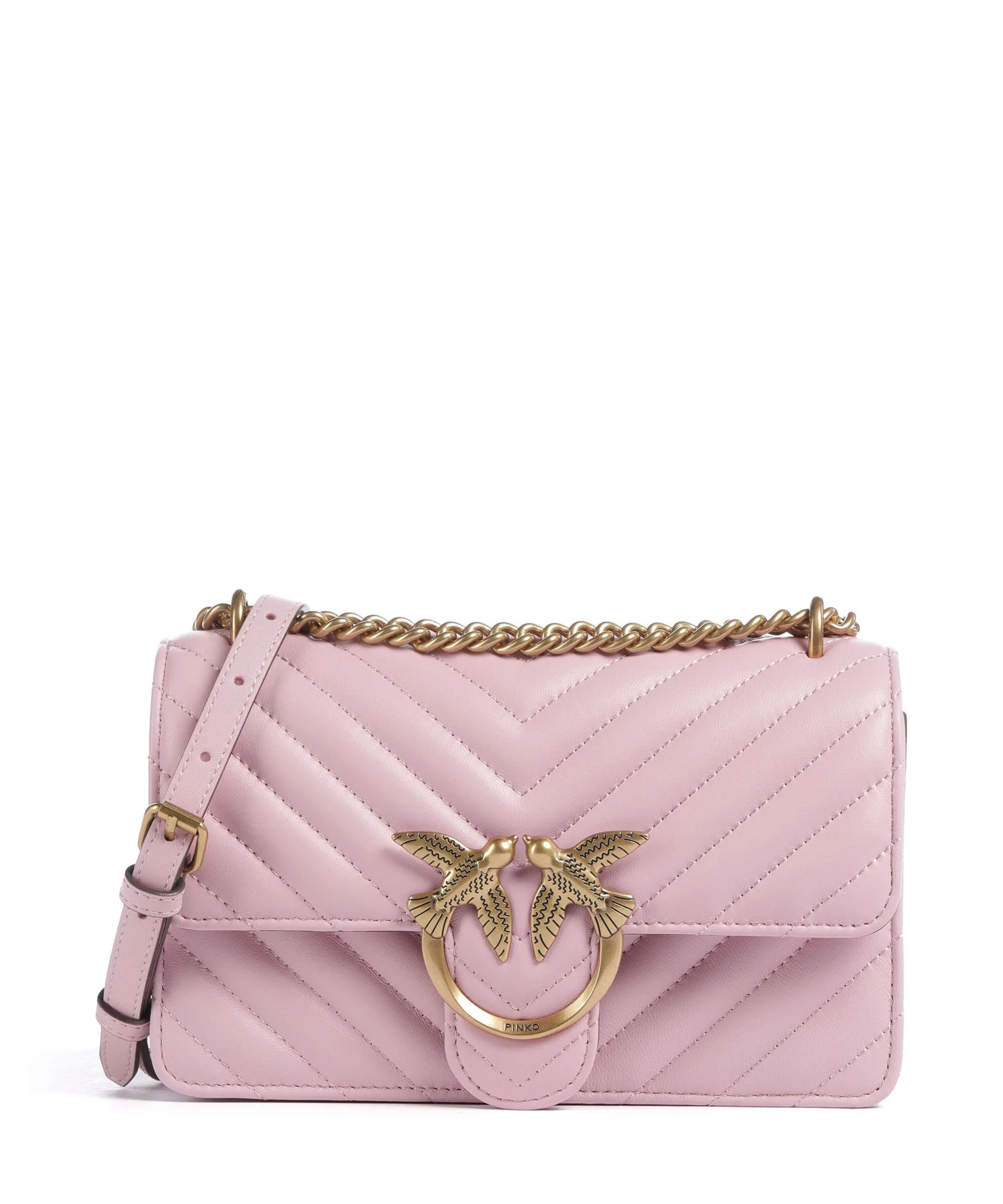 Pinko Love One Mini Shoulder bag rosa chiaro/antique gold