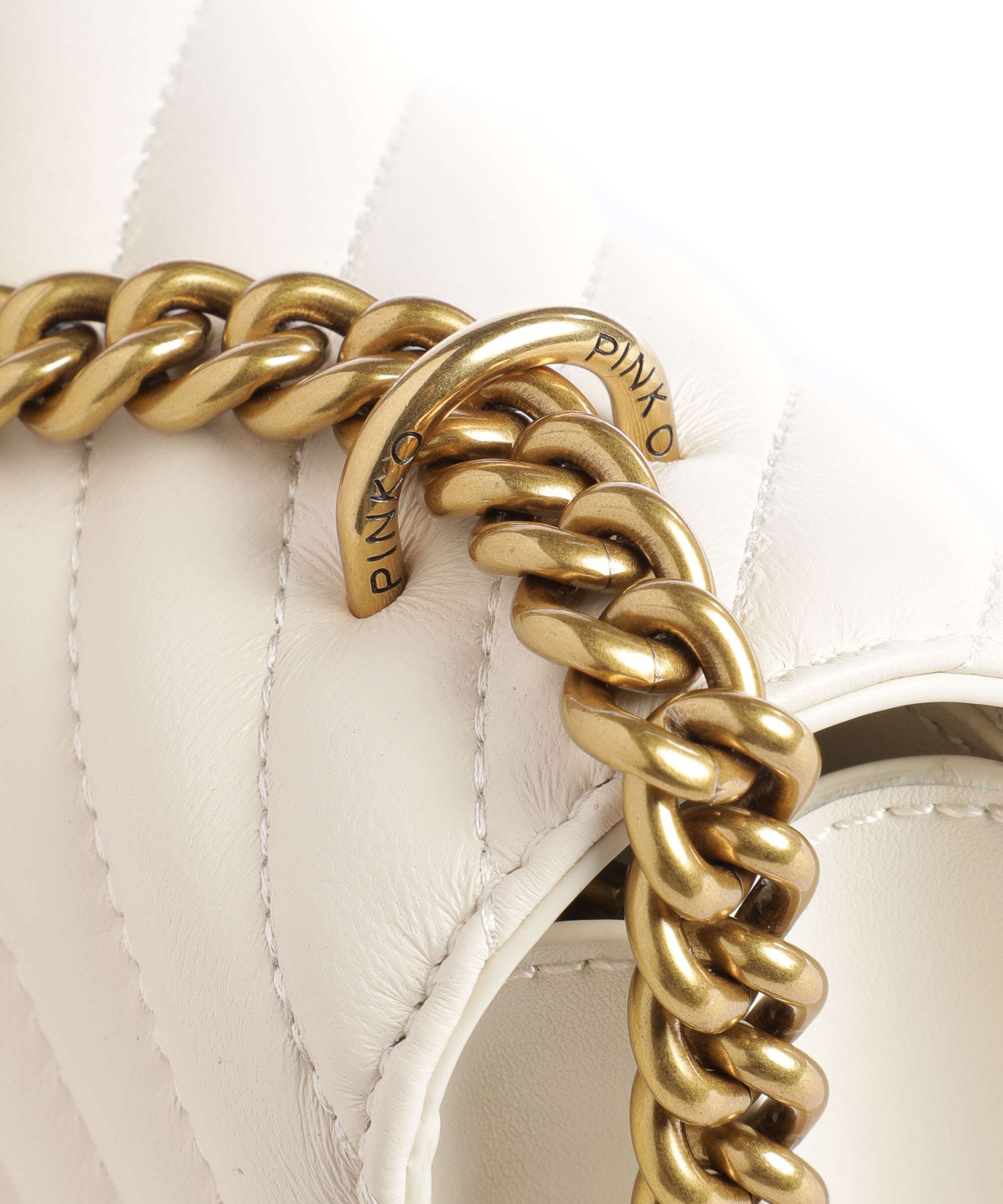 Pinko Love One Mini Shoulder bag bianco seta/antique gold - Image 5