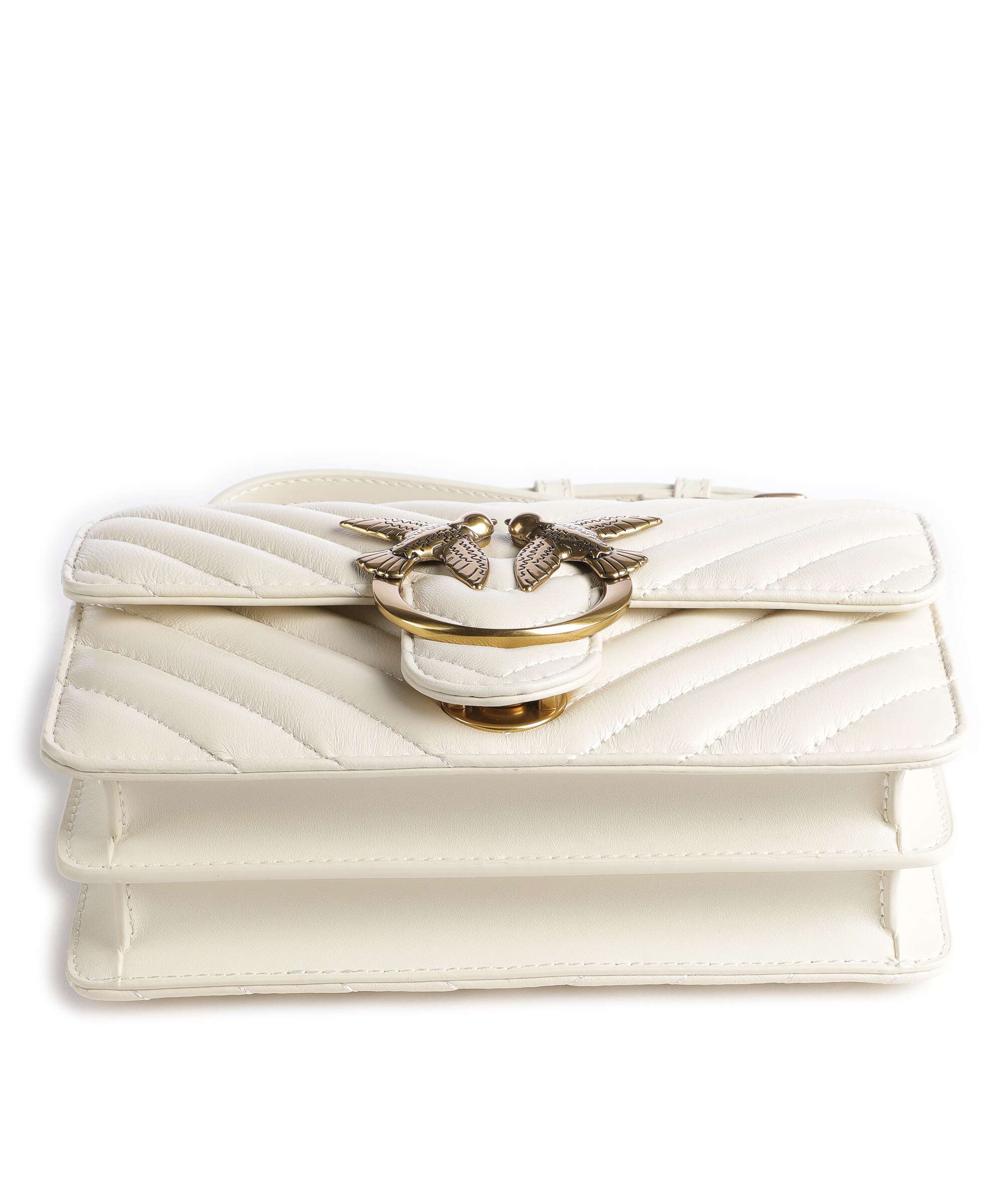 Pinko Love One Mini Shoulder bag bianco seta/antique gold - Image 6