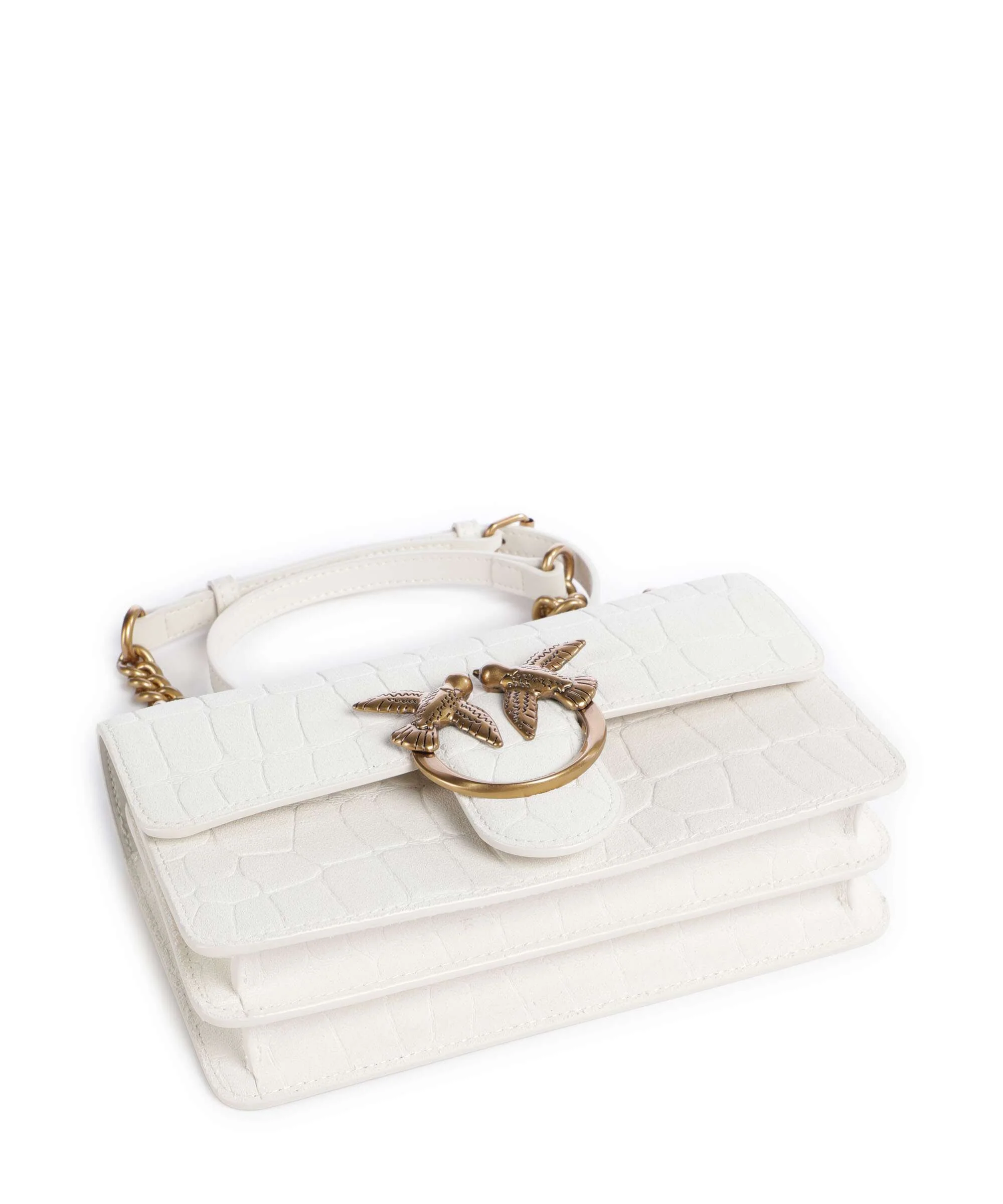 Pinko Love One Mini Shoulder bag bianco nembo/antique gold - Image 6