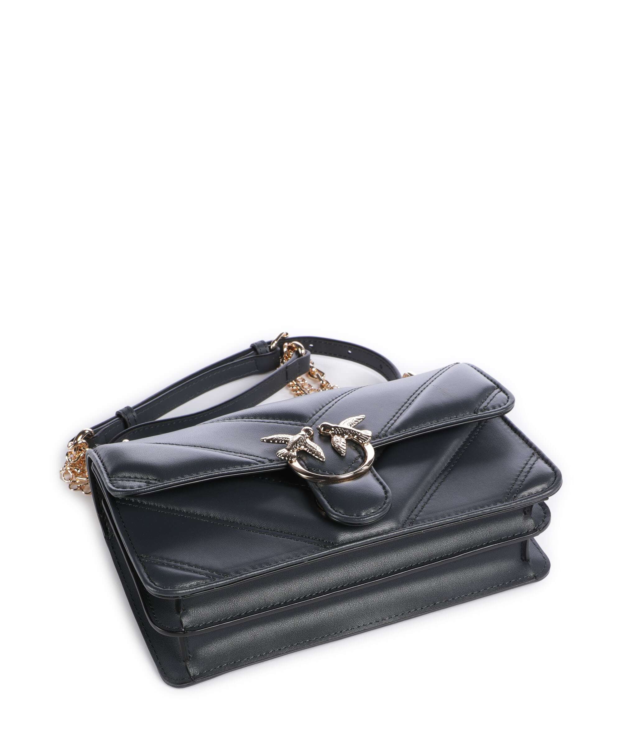 Pinko Love One Mini Shoulder bag grigio asfalto/oro mordore - Image 5