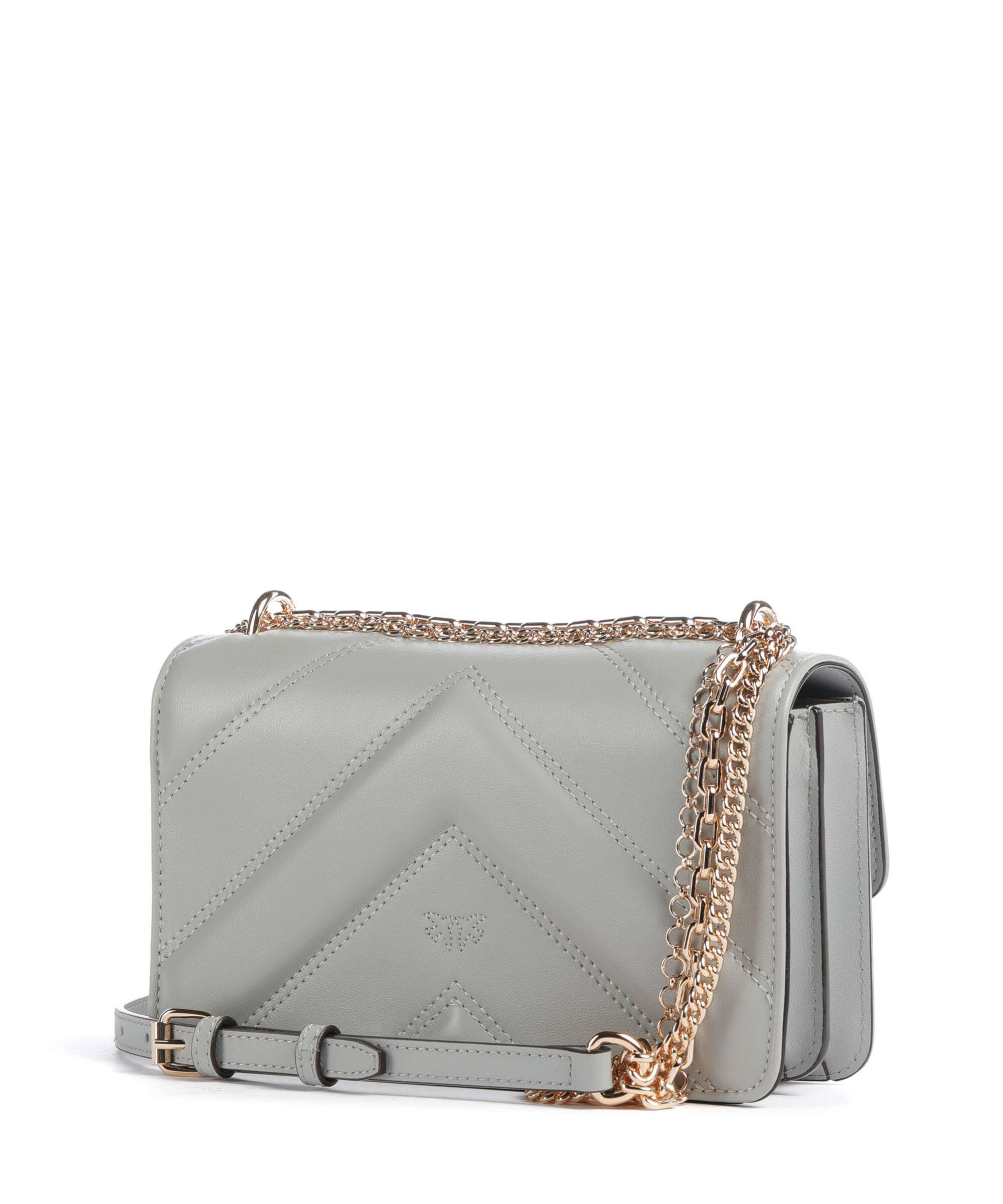 Pinko Love One Mini Shoulder bag grigio perla/gold mordore - Image 2