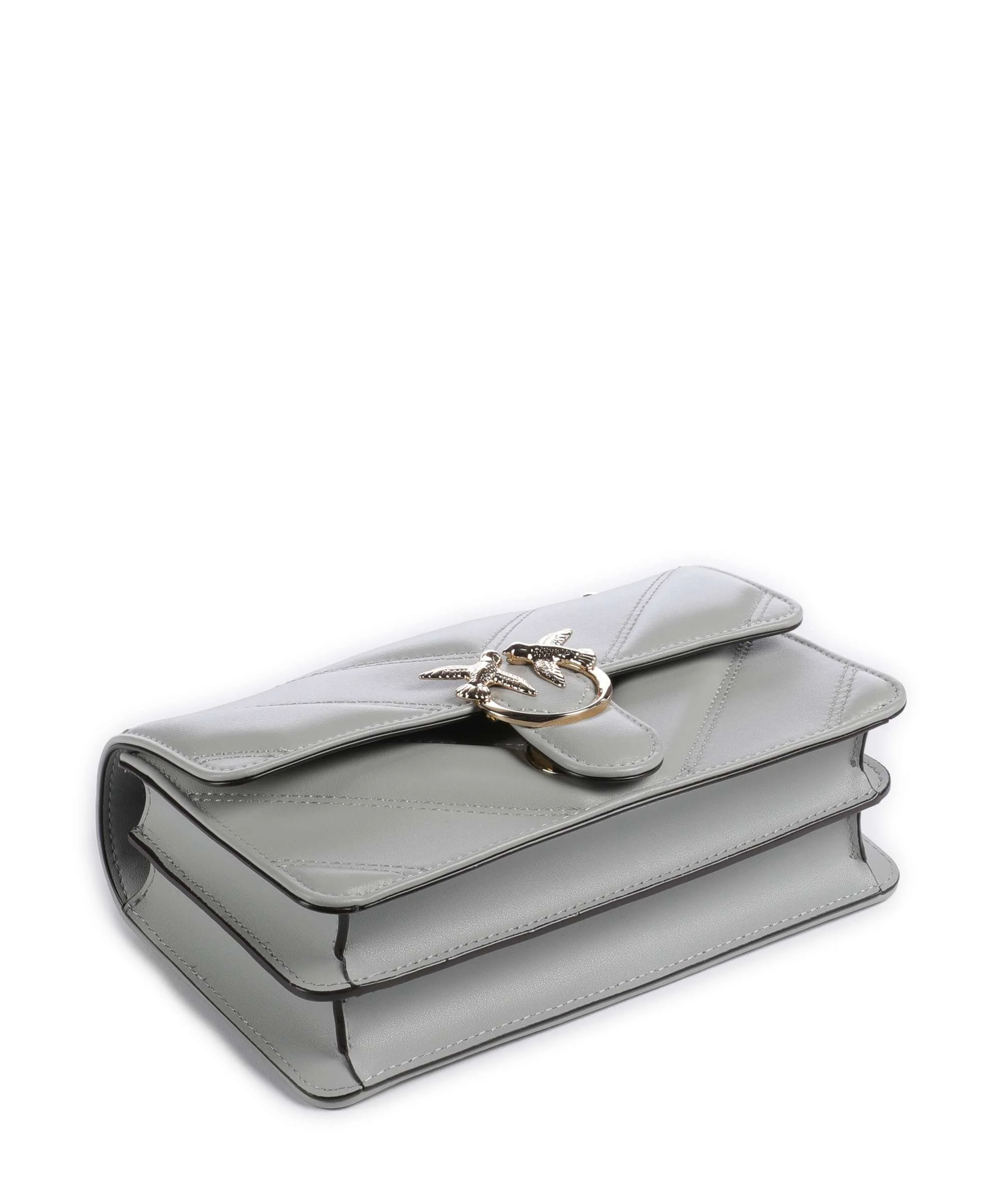 Pinko Love One Mini Shoulder bag grigio perla/gold mordore - Image 5
