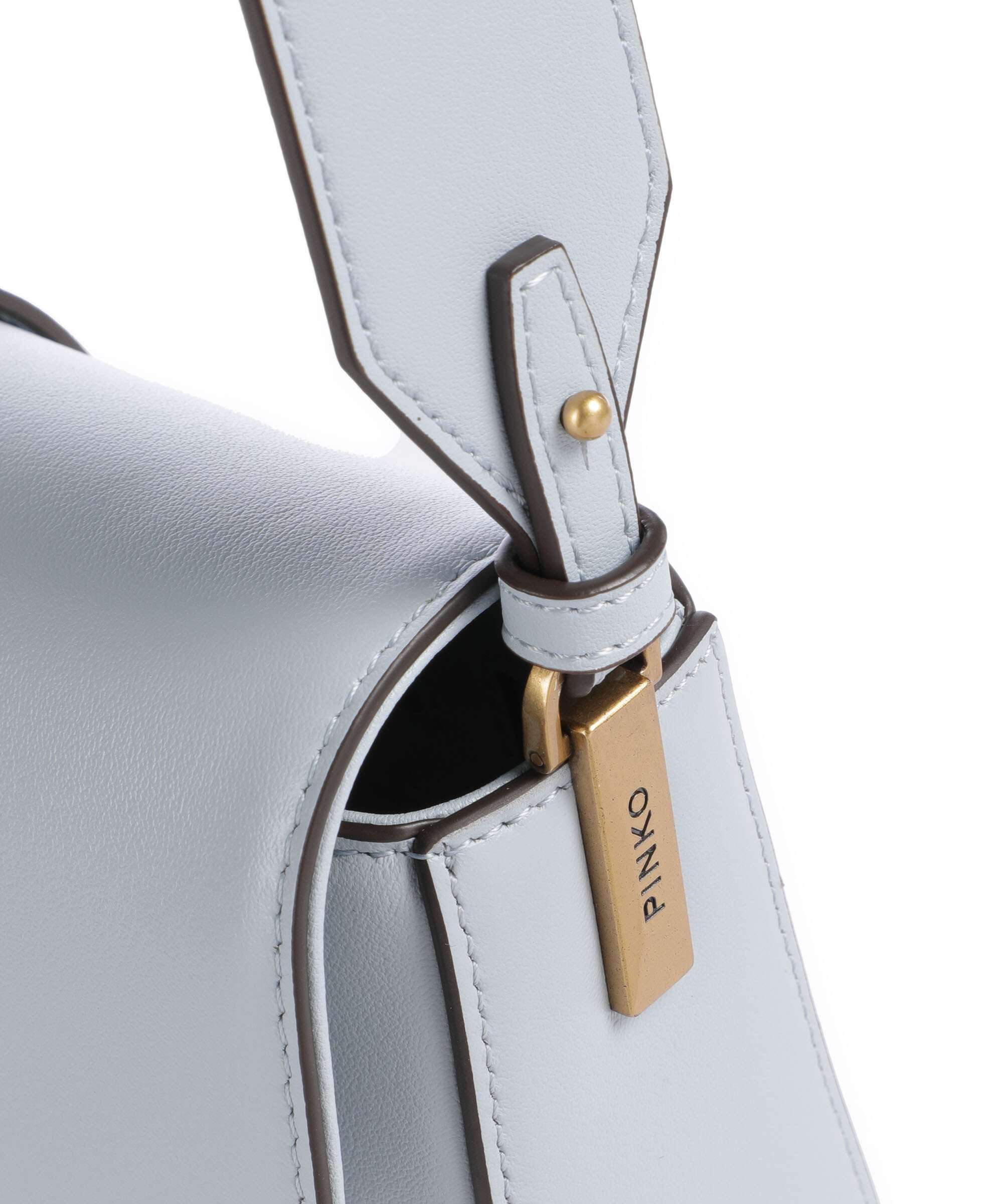 Pinko Love One Mini Slouchy Shoulder bag azzurro celeste/antique gold - Image 5