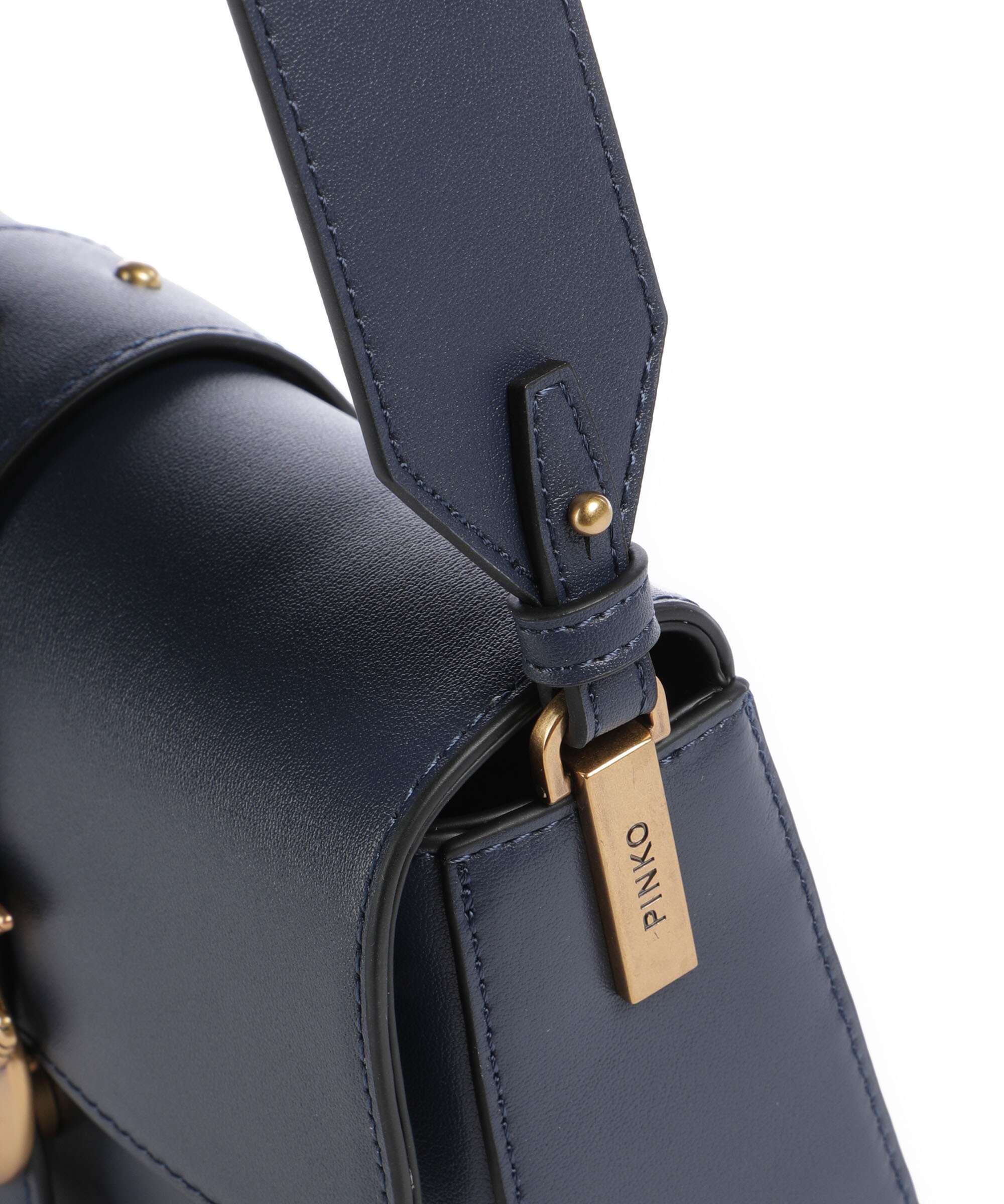 Pinko Love One Mini Slouchy Shoulder bag blu indaco ombroso/antique gold - Image 5