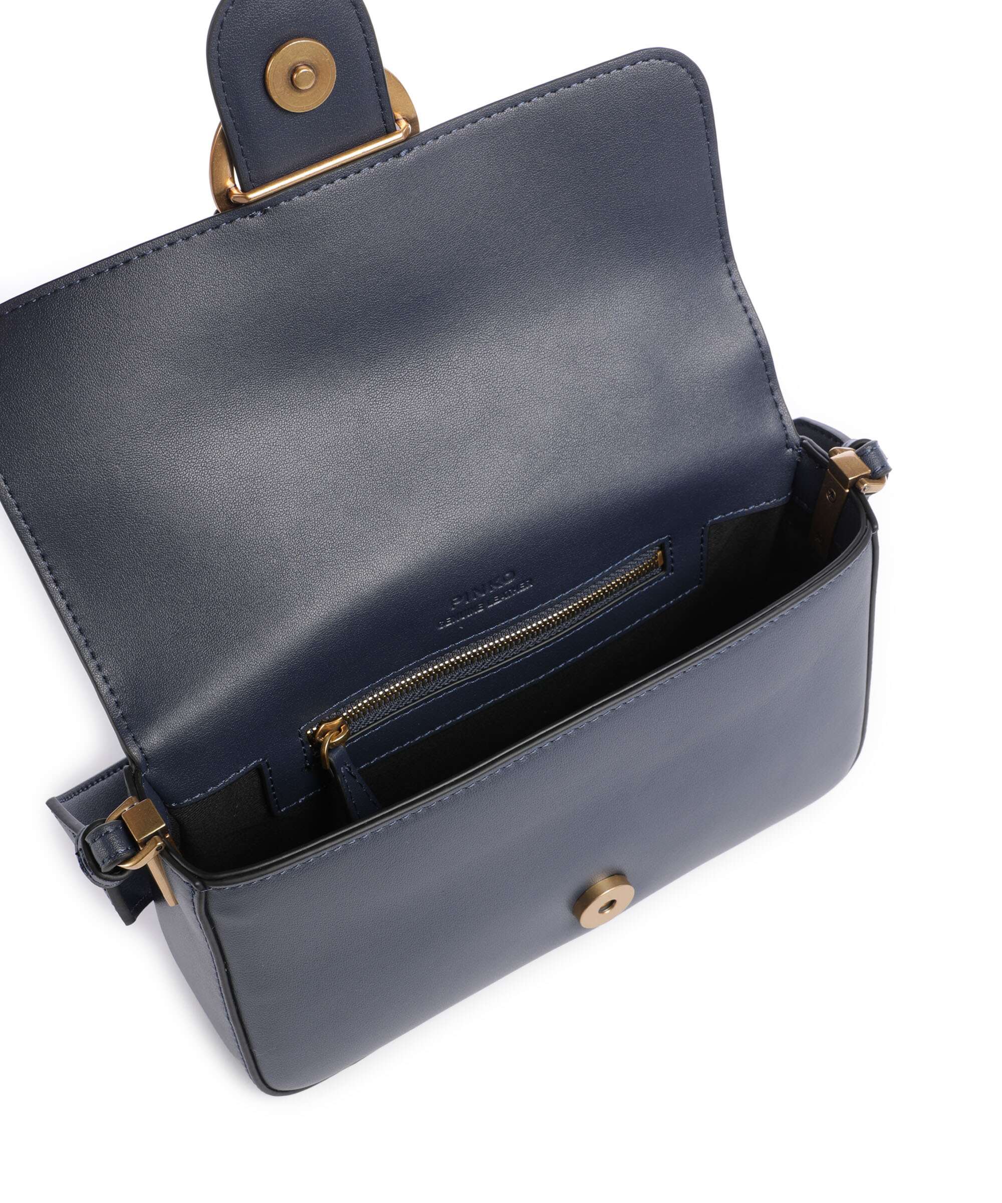 Pinko Love One Mini Slouchy Shoulder bag blu indaco ombroso/antique gold - Image 7