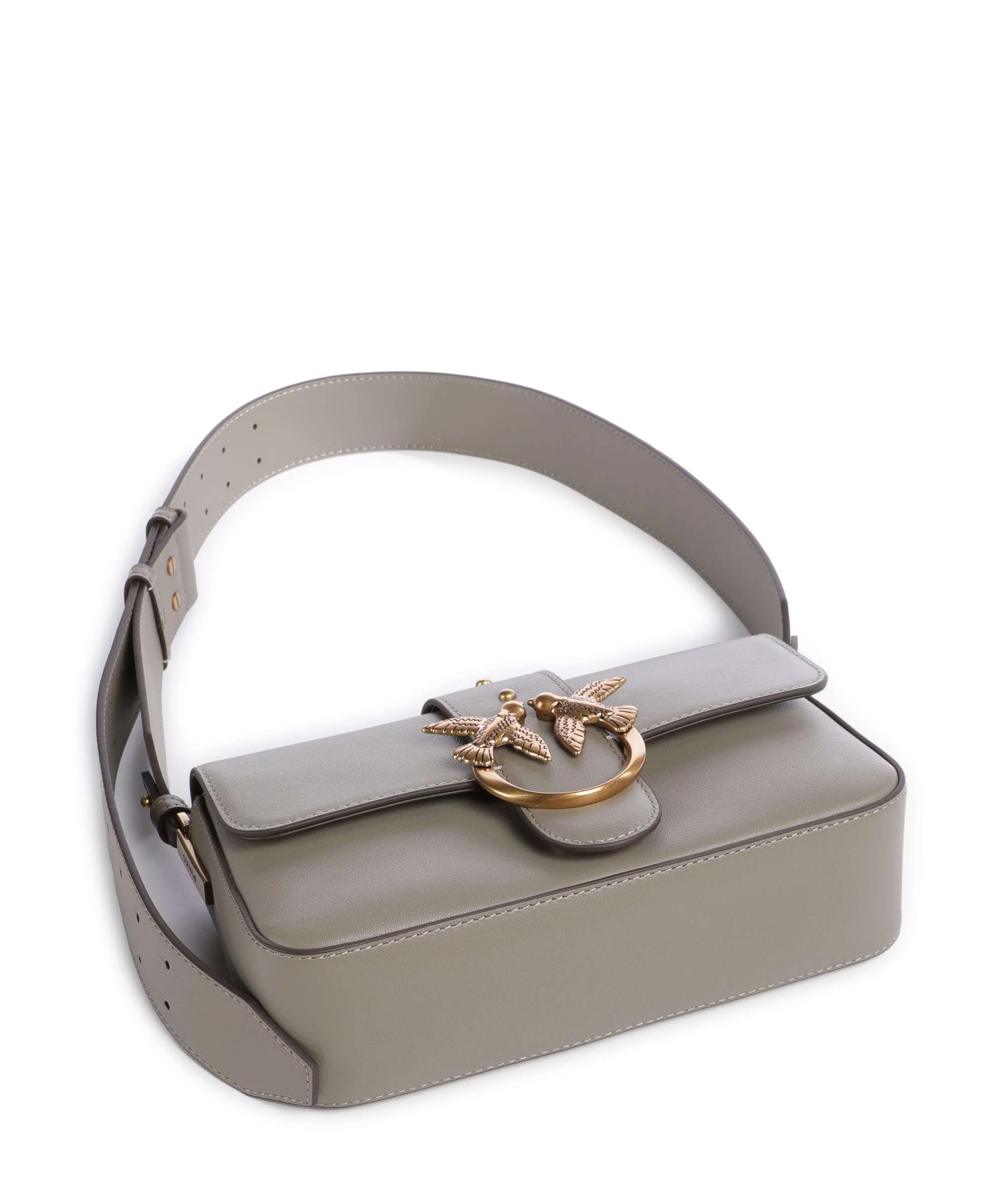 Pinko Love One Mini Slouchy Shoulder bag noce/antique gold - Image 6