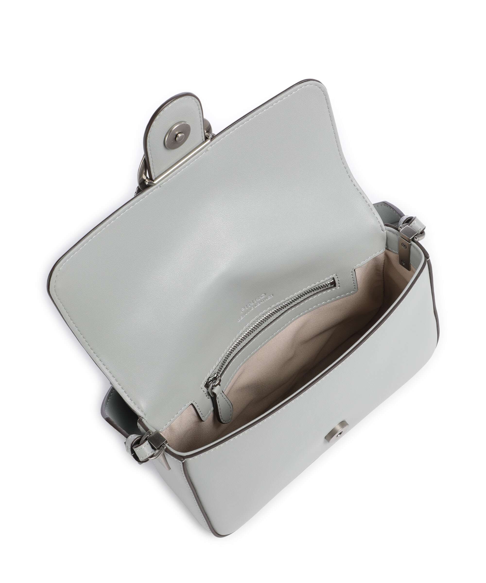 Pinko Love One Mini Slouchy Shoulder bag grigio perla/old silver - Image 7