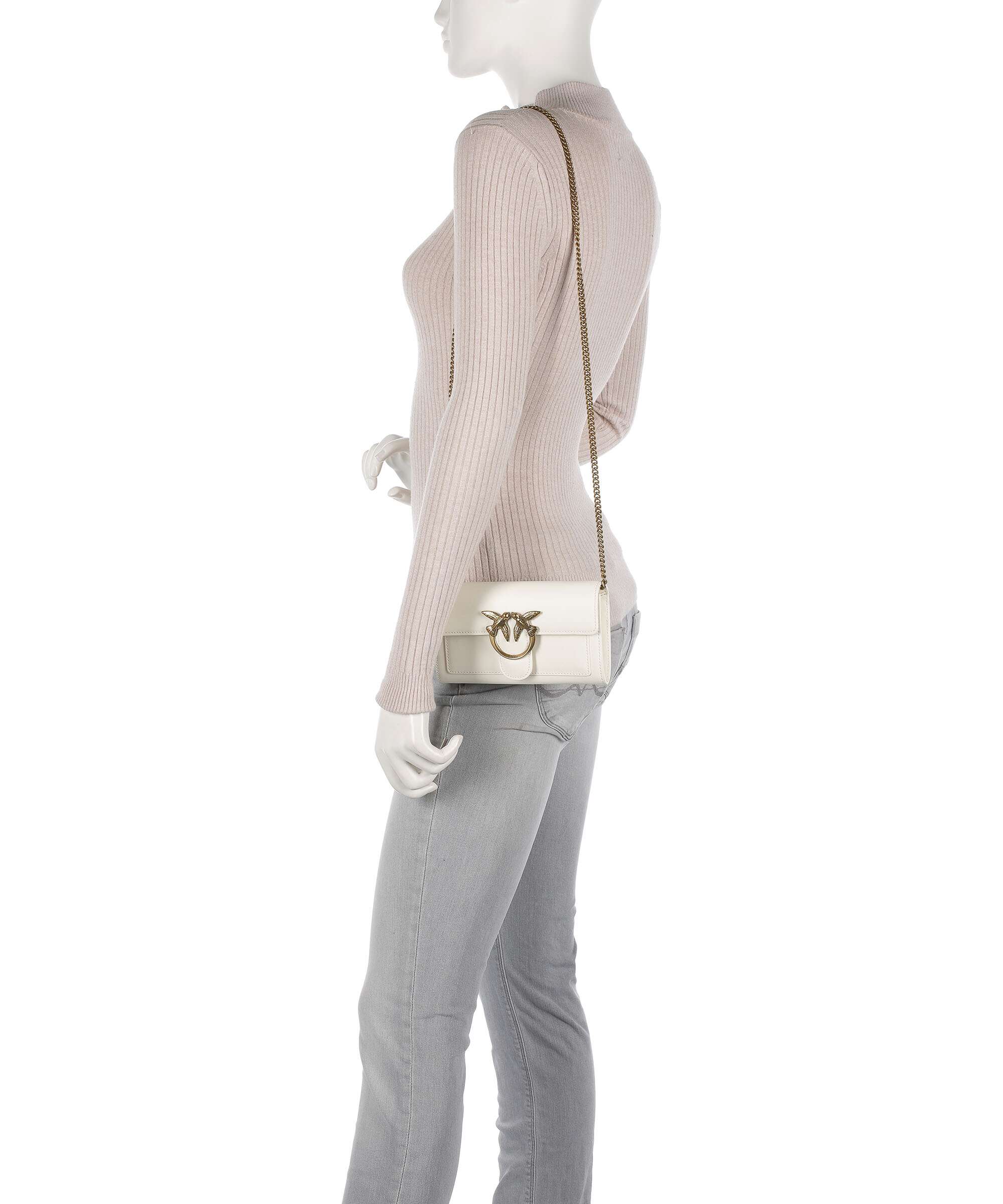 Pinko Love One Wallet bianco seta/antique gold - Image 3