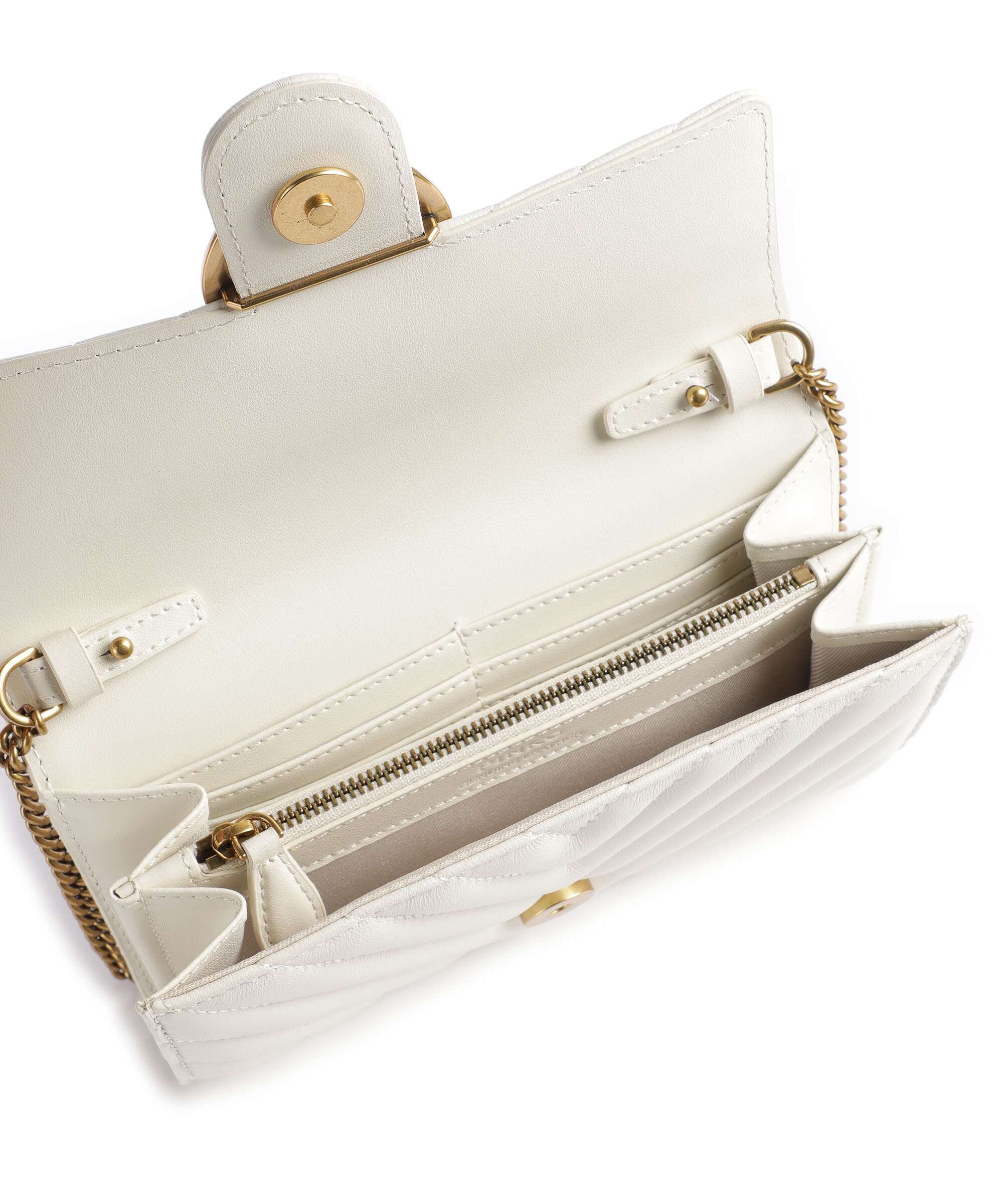 Pinko Love One Wallet bianco seta/antique gold - Image 6