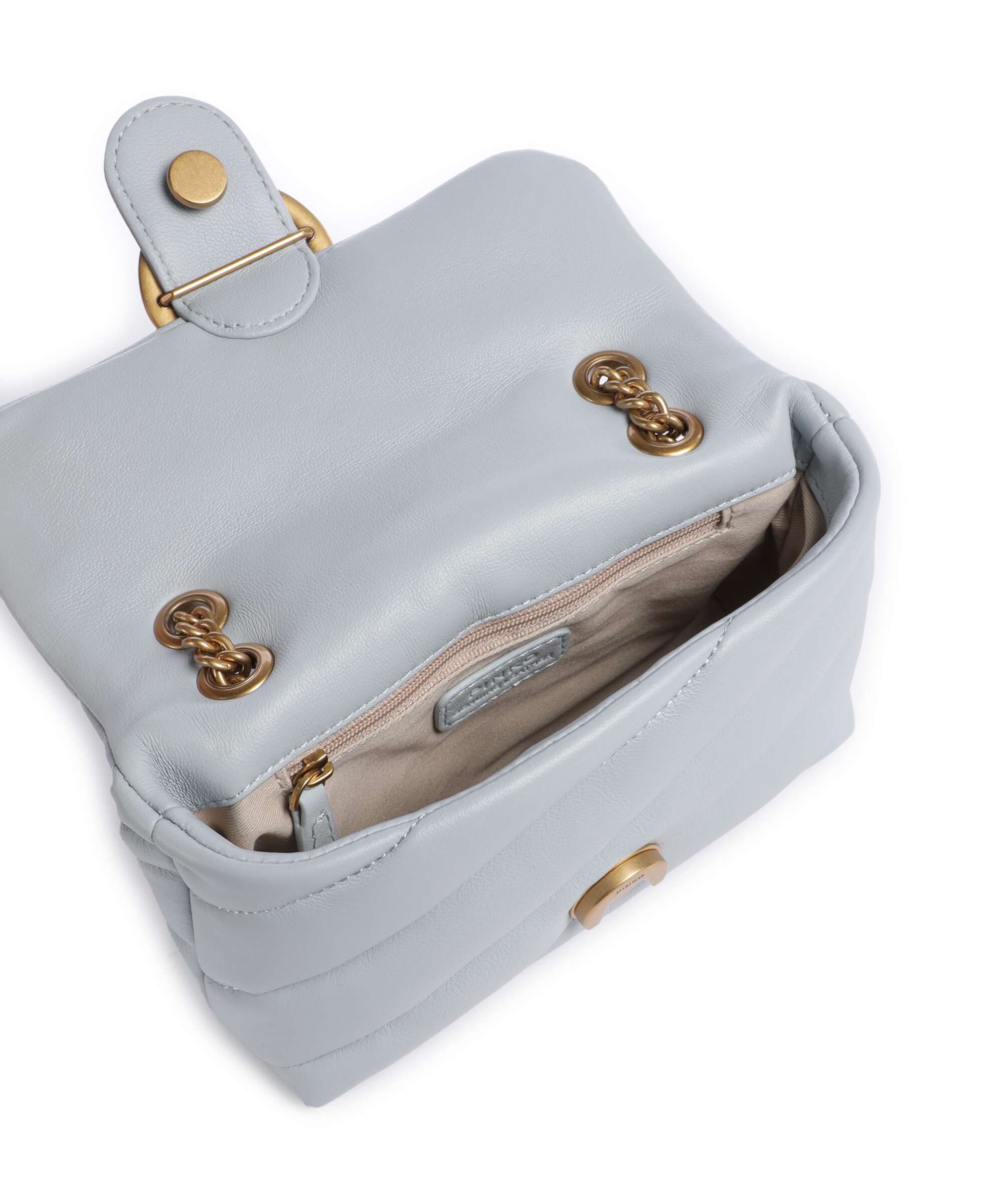 Pinko Love Puff Baby Shoulder bag azzurro celeste/antique gold - Image 6