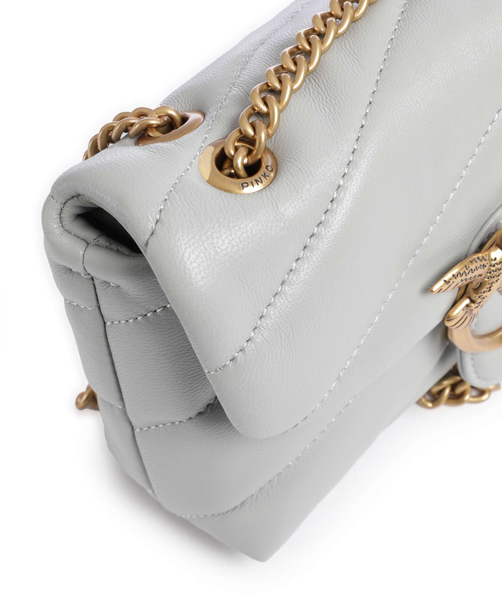 Pinko Love Puff Baby Shoulder bag grigio perla/antique gold - Image 5