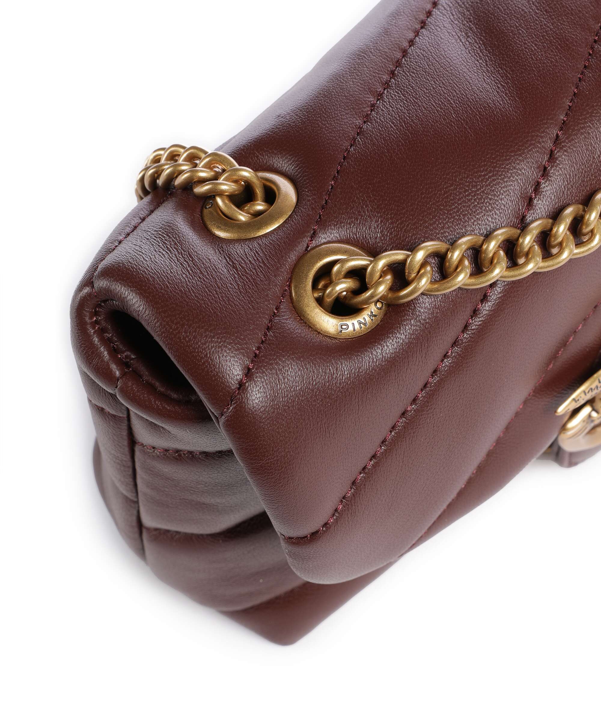 Pinko Love Puff Baby Shoulder bag burgundy wine/antique gold - Image 5