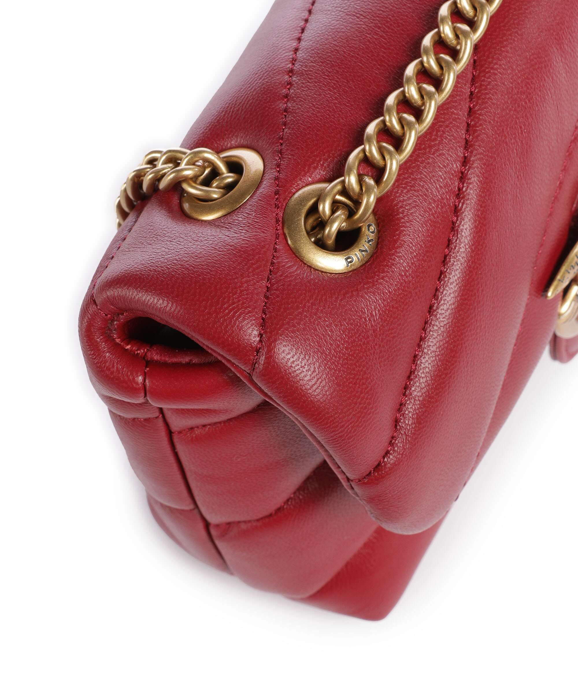 Pinko Love Puff Baby Shoulder bag rosso scuro/antique gold - Image 5