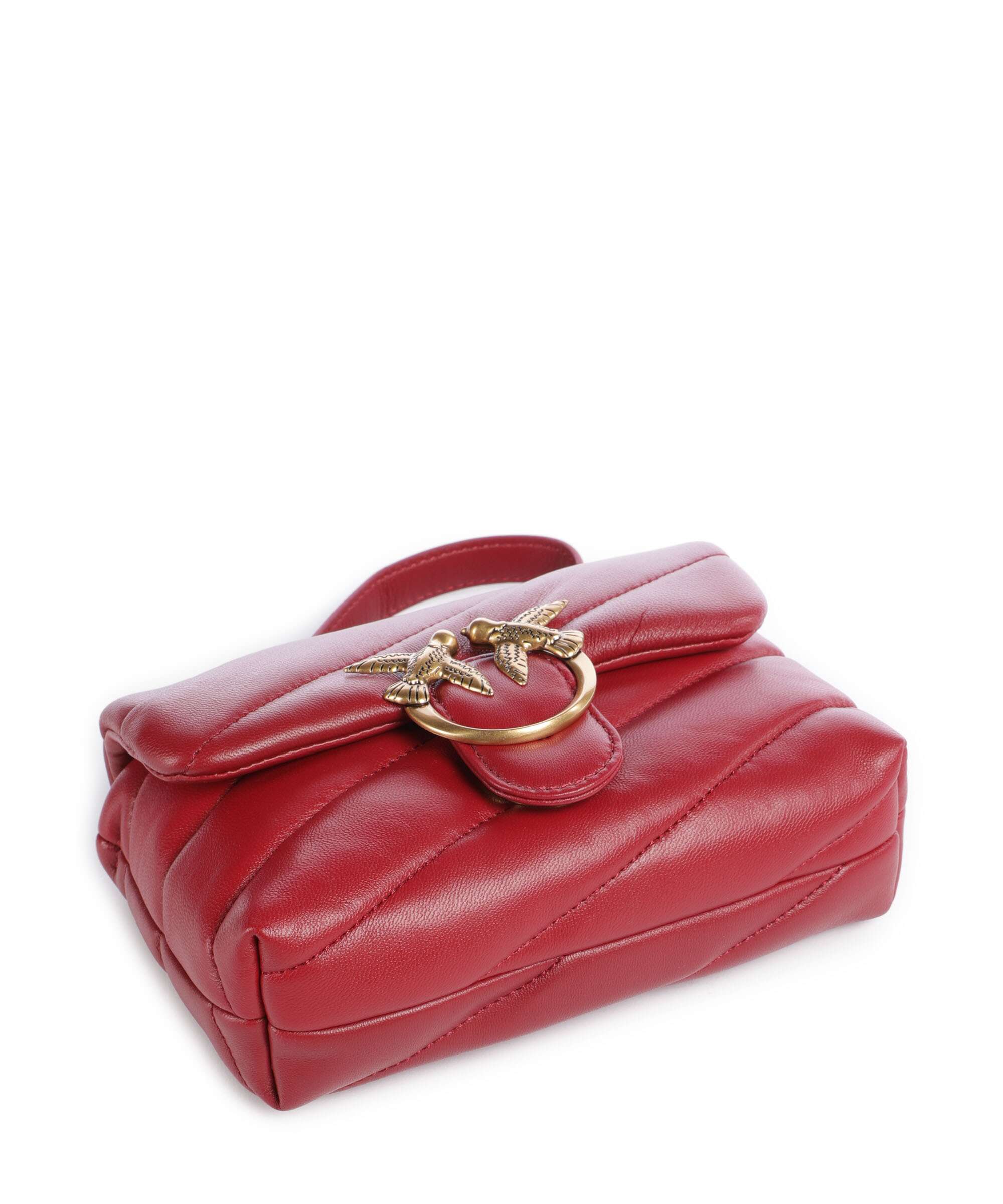 Pinko Love Puff Baby Shoulder bag rosso scuro/antique gold - Image 6