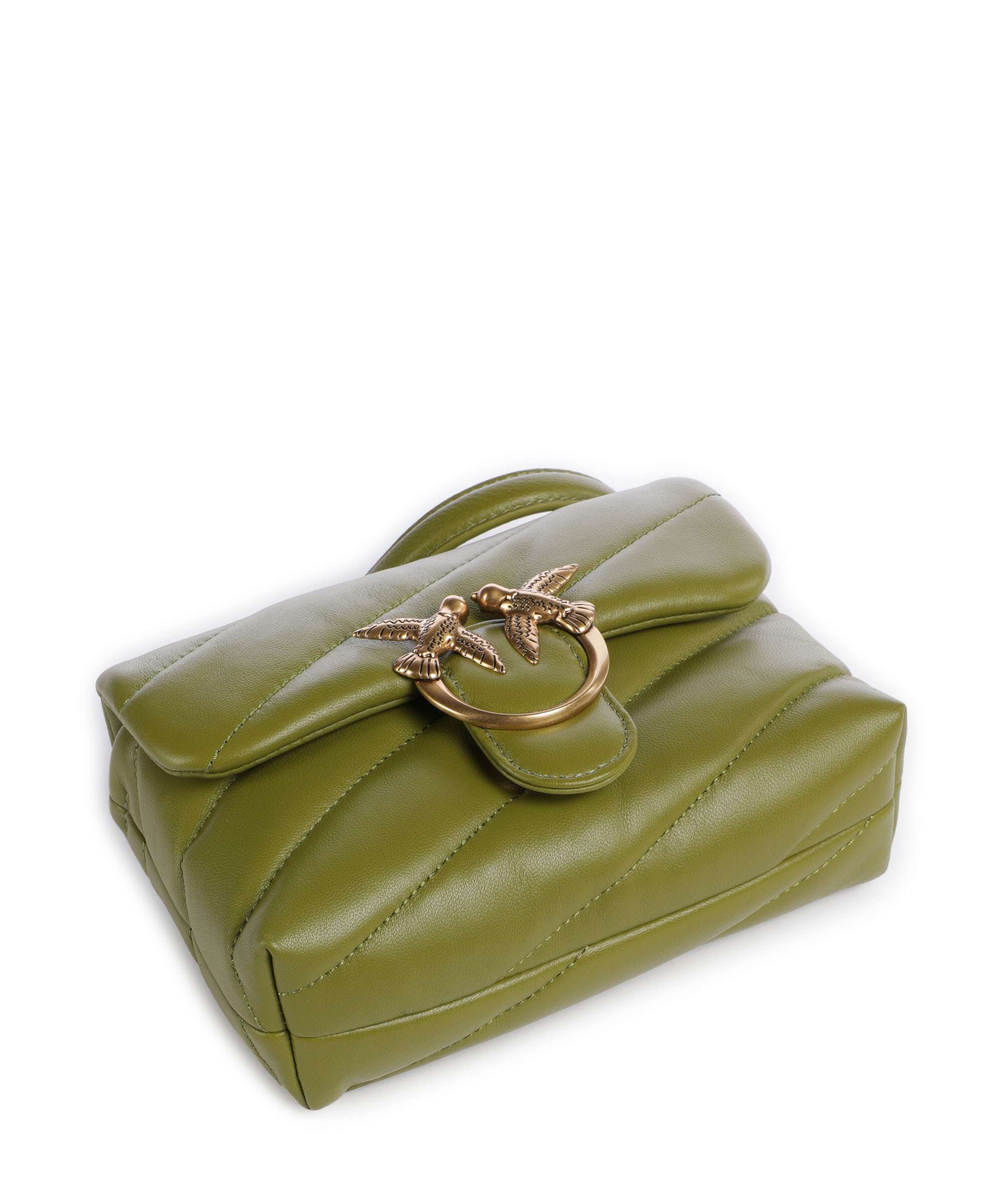 Pinko Love Puff Baby Shoulder bag verde erba/antique gold - Image 6