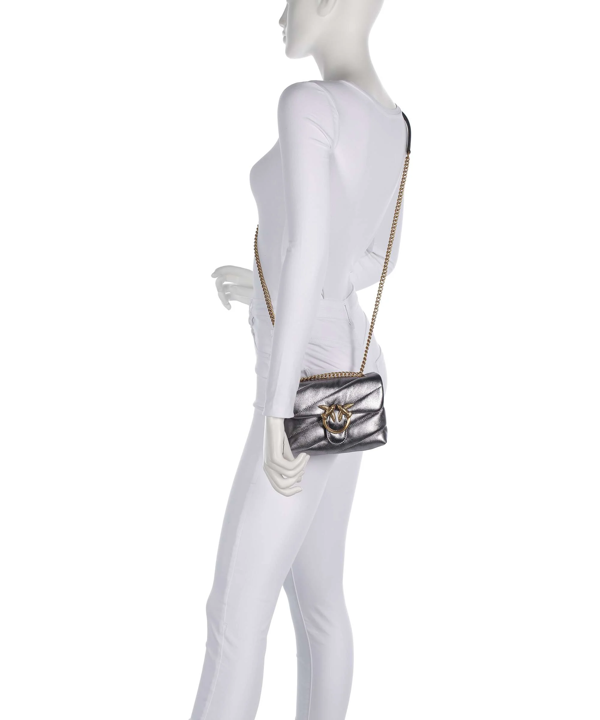 Pinko Love Puff Baby Shoulder bag antracite/antique gold - Image 3