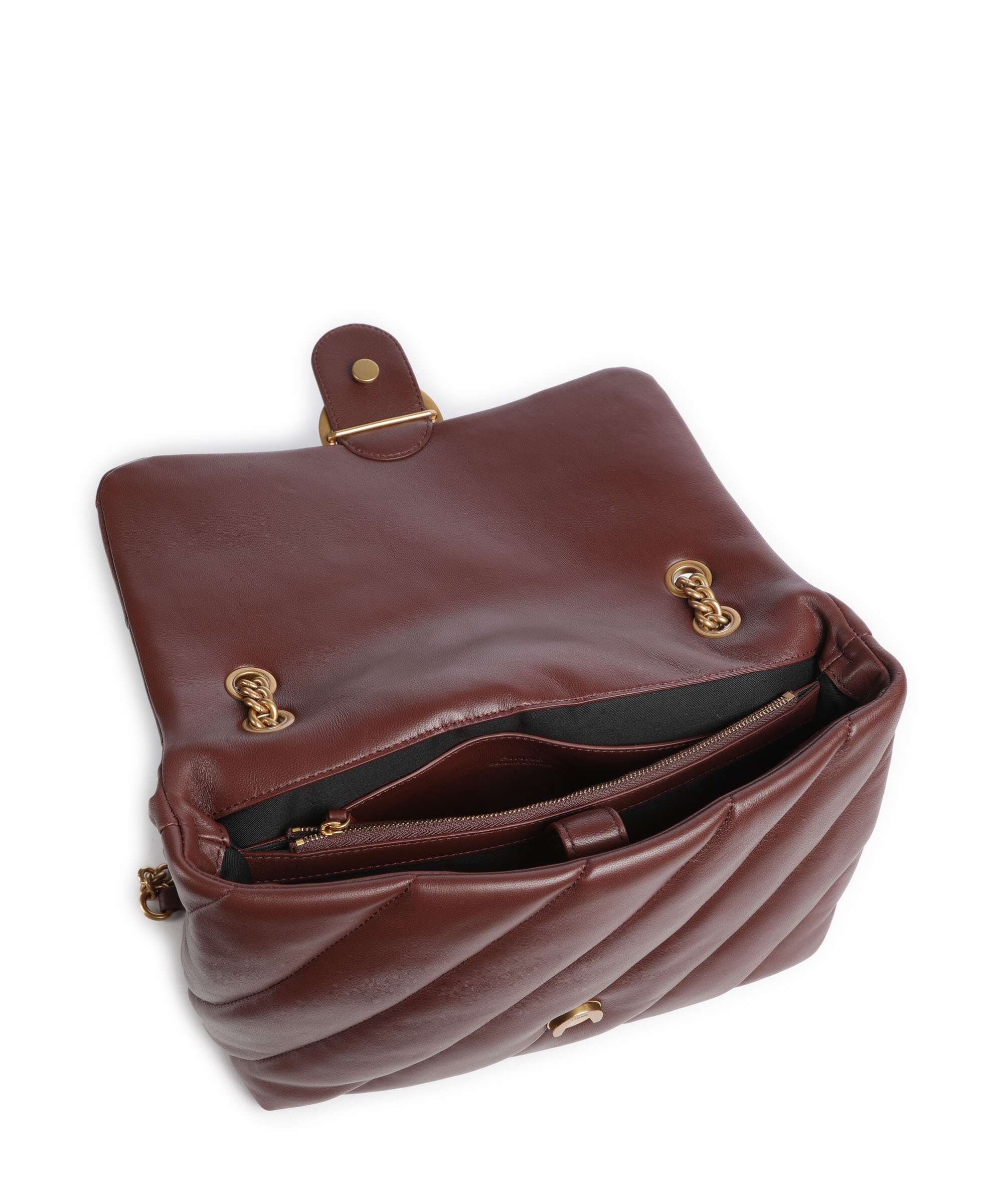 Pinko Love Puff Big Shoulder bag burgundy wine/antique gold - Image 5