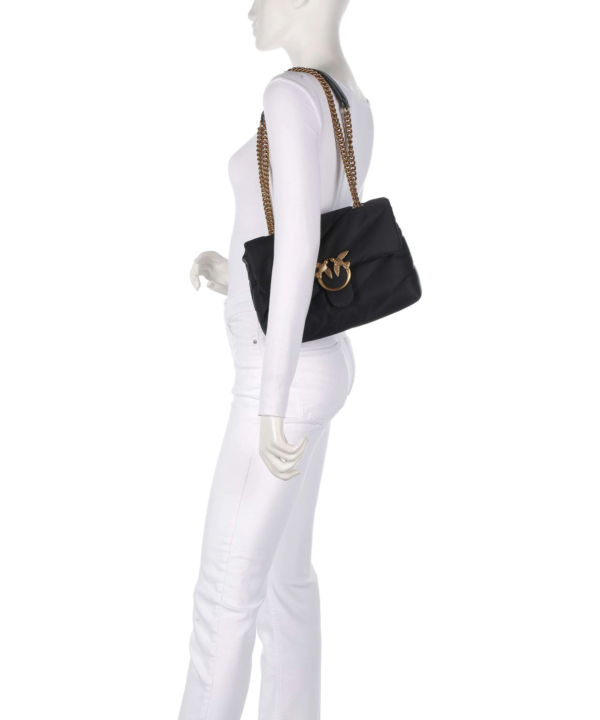 Pinko Love Puff Classic Shoulder bag nero/antique gold - Image 3