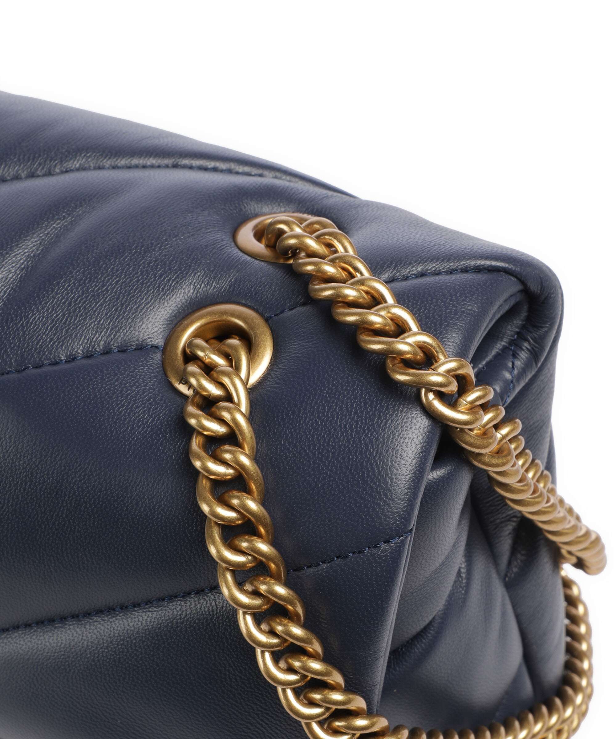 Pinko Love Puff Classic Shoulder bag blu indaco ombroso/antique gold - Image 5