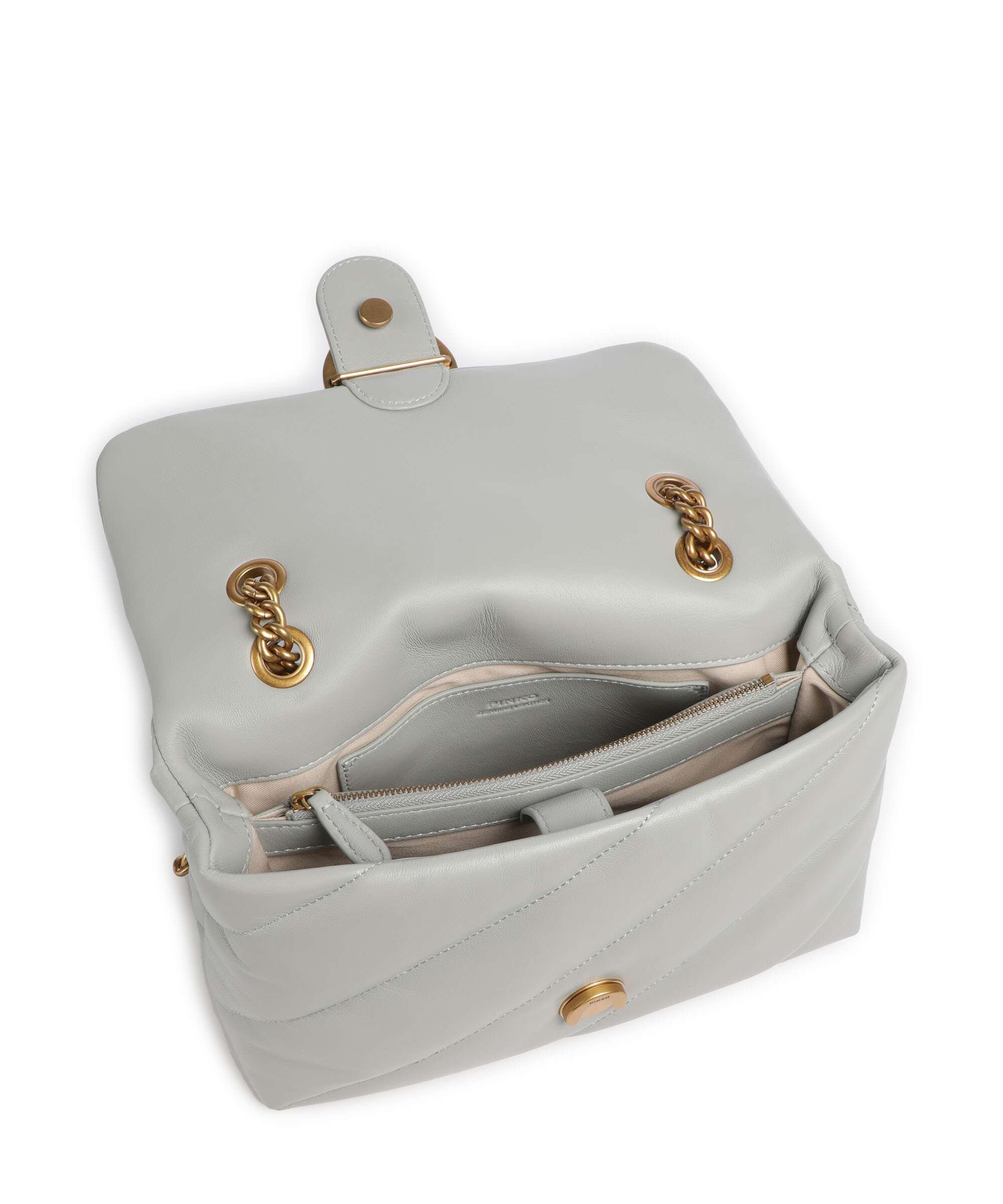 Pinko Love Puff Classic Shoulder bag grigio perla/antique gold - Image 7
