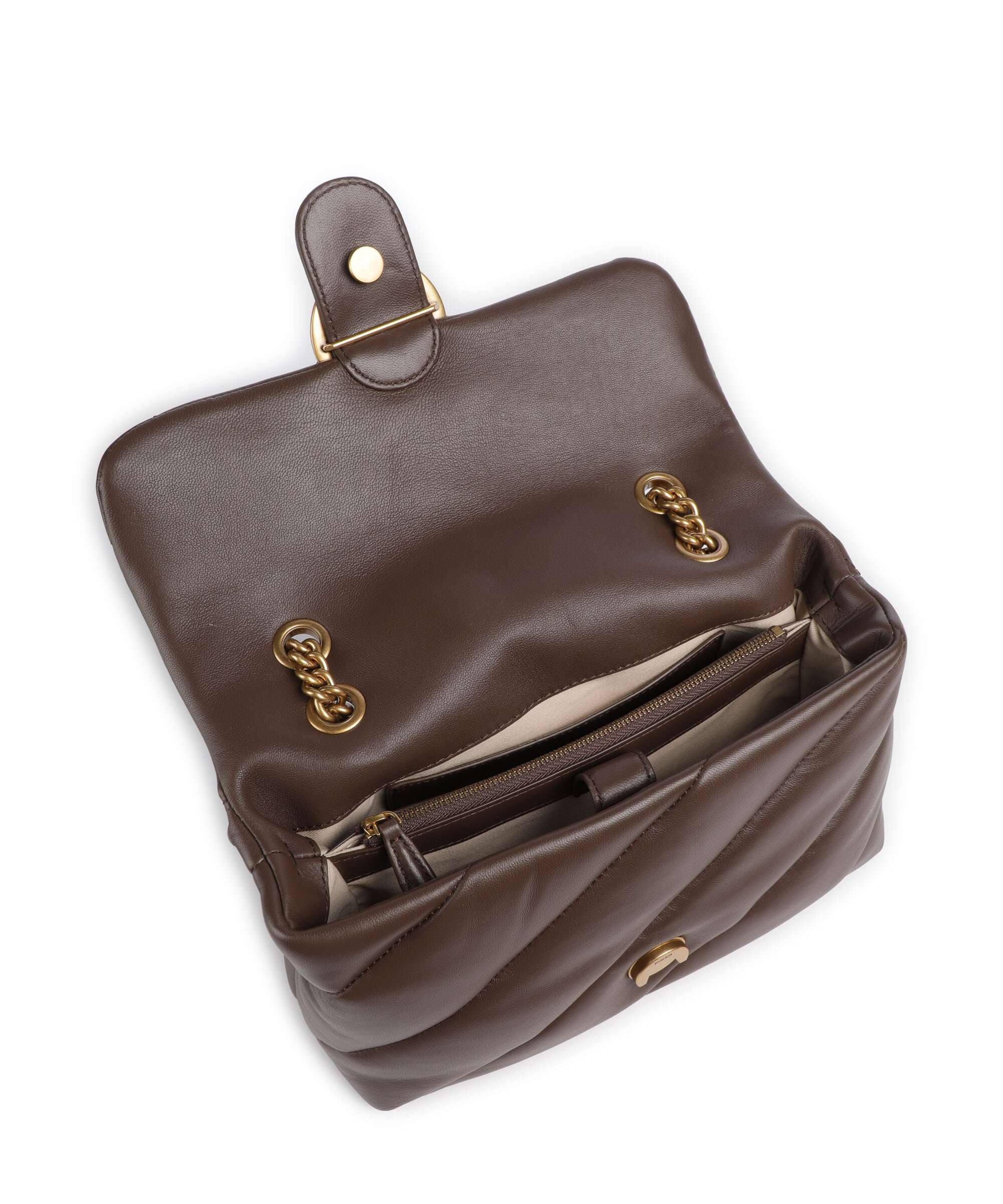 Pinko Love Puff Classic Shoulder bag marrone castano/antique gold - Image 7