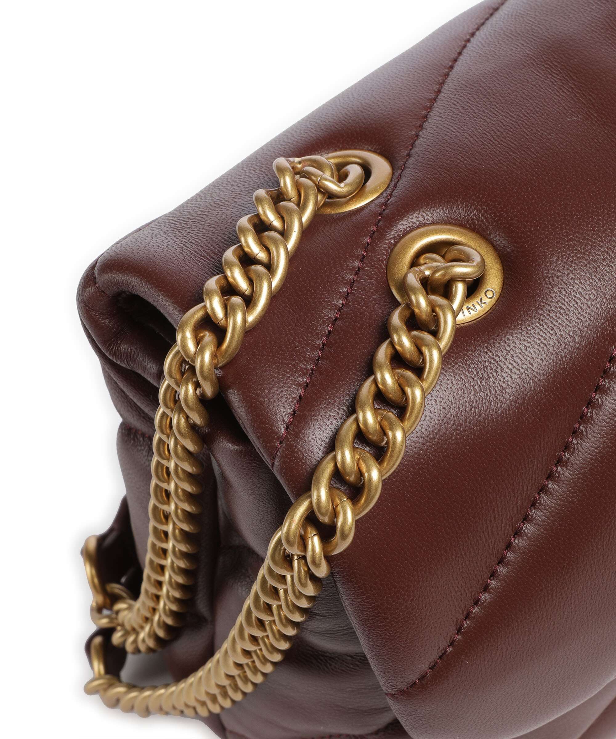 Pinko Love Puff Classic Shoulder bag rosso vino/antique gold - Image 5