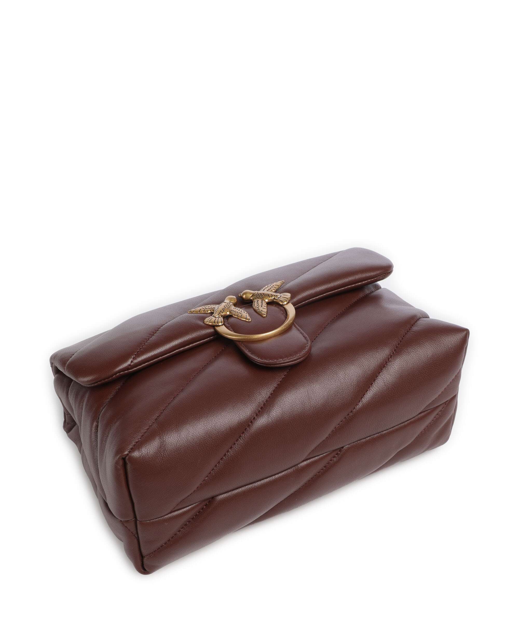 Pinko Love Puff Classic Shoulder bag rosso vino/antique gold - Image 6