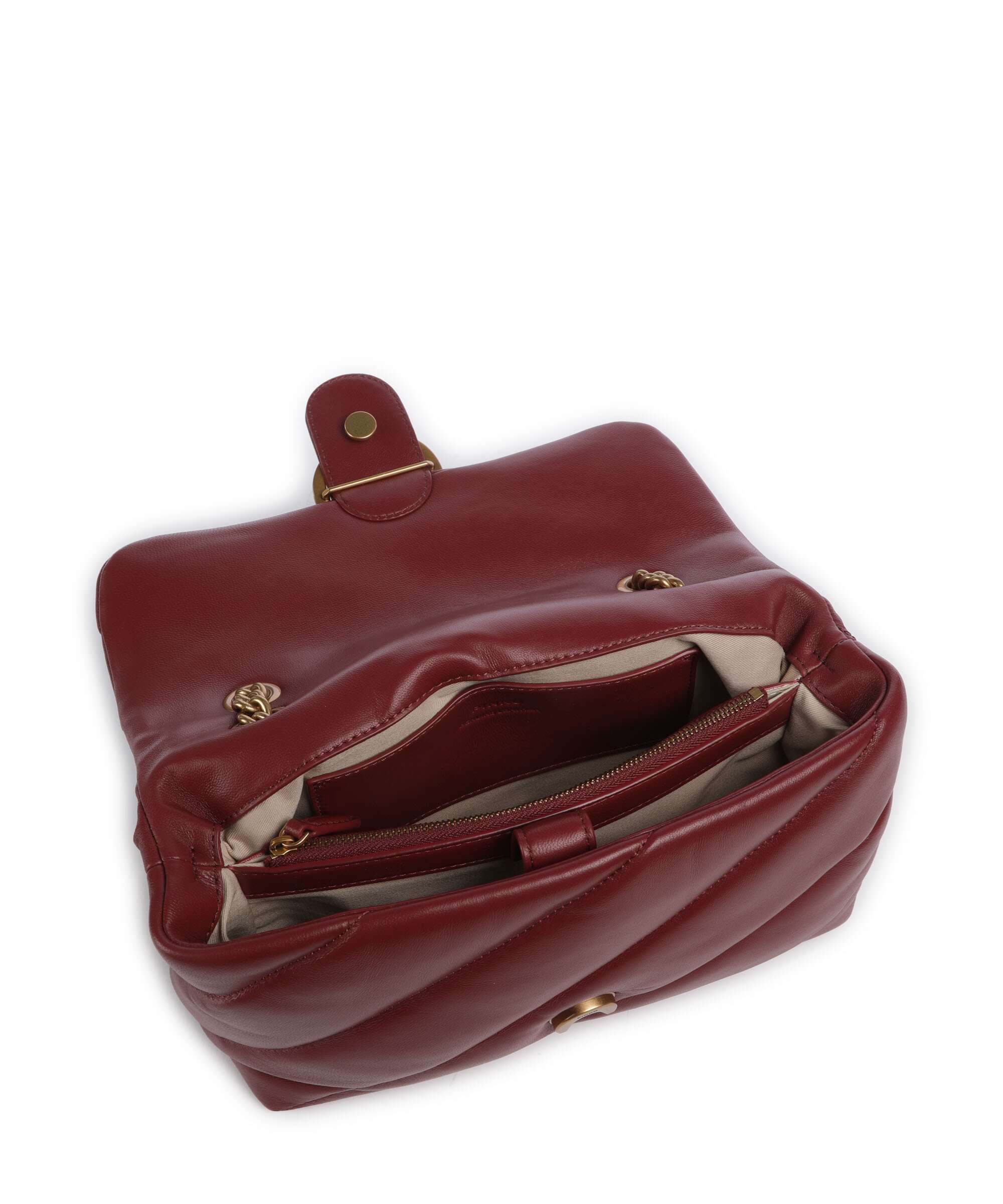 Pinko Love Puff Classic Shoulder bag bordeaux merlot/antique gold - Image 7
