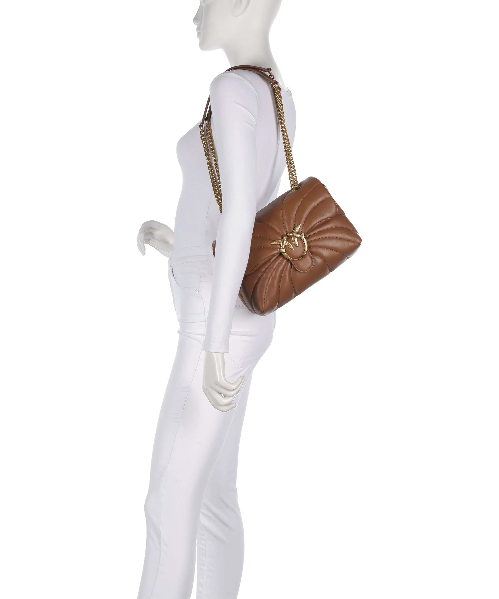 Pinko Love Puff Classic Shoulder bag marrone/leone/antique gold - Image 3