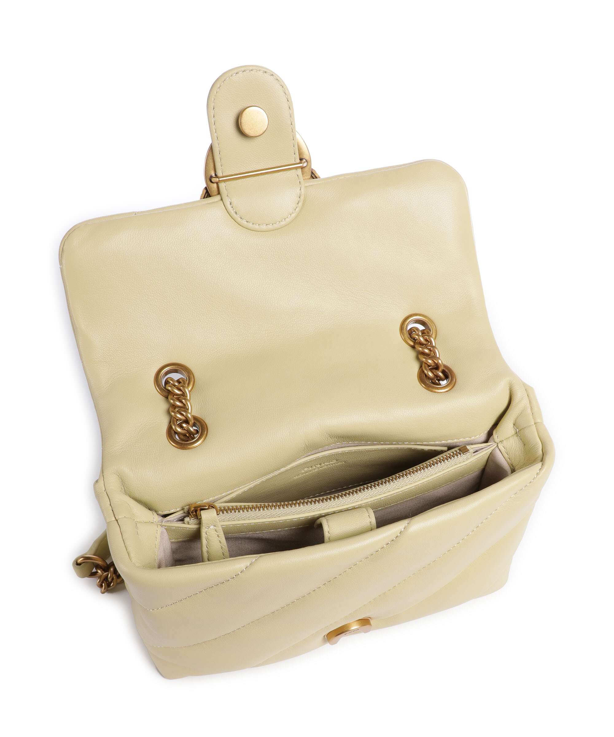 Pinko Love Puff Mini Shoulder bag giallo vaniglia/antique gold - Image 7