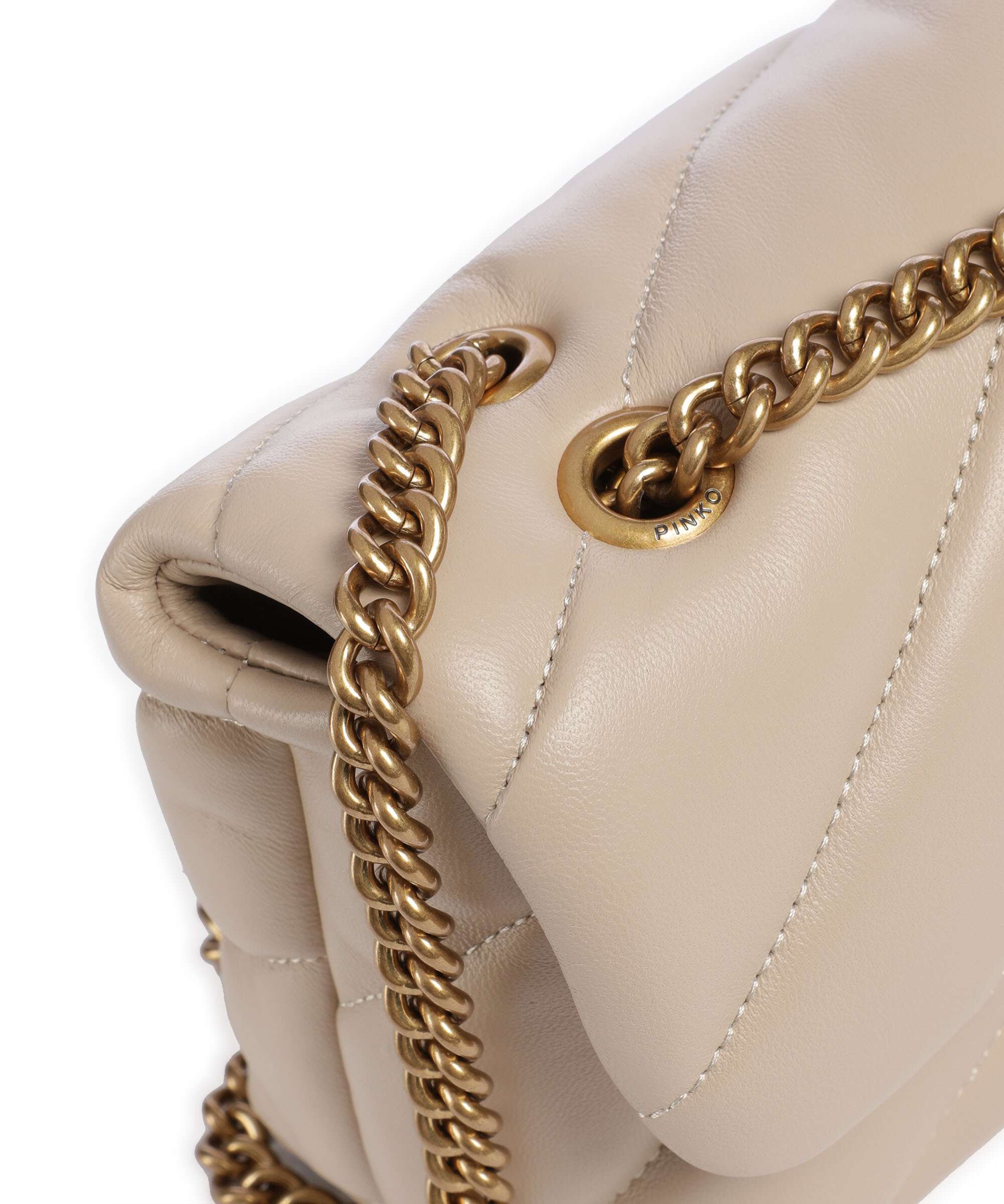 Pinko Love Puff Mini Shoulder bag beige/grigio fumo/antique gold - Image 5