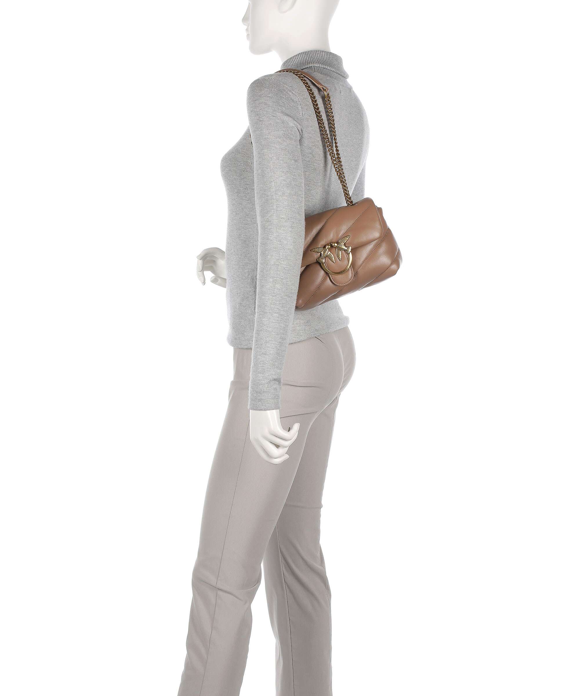 Pinko Love Puff Mini Shoulder bag biscotto zenzero/antique gold - Image 4