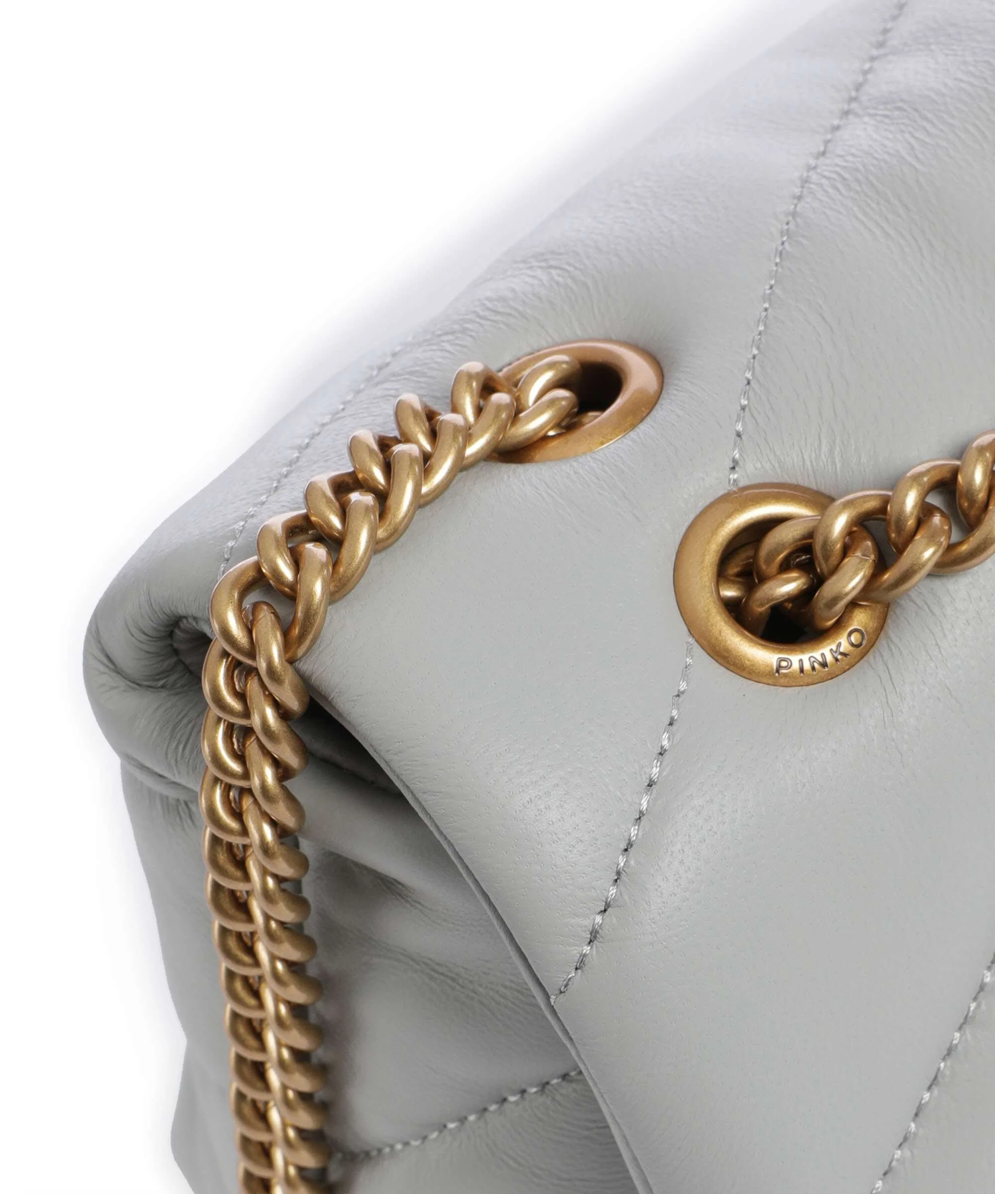Pinko Love Puff Mini Shoulder bag grigio perla/antique gold - Image 4