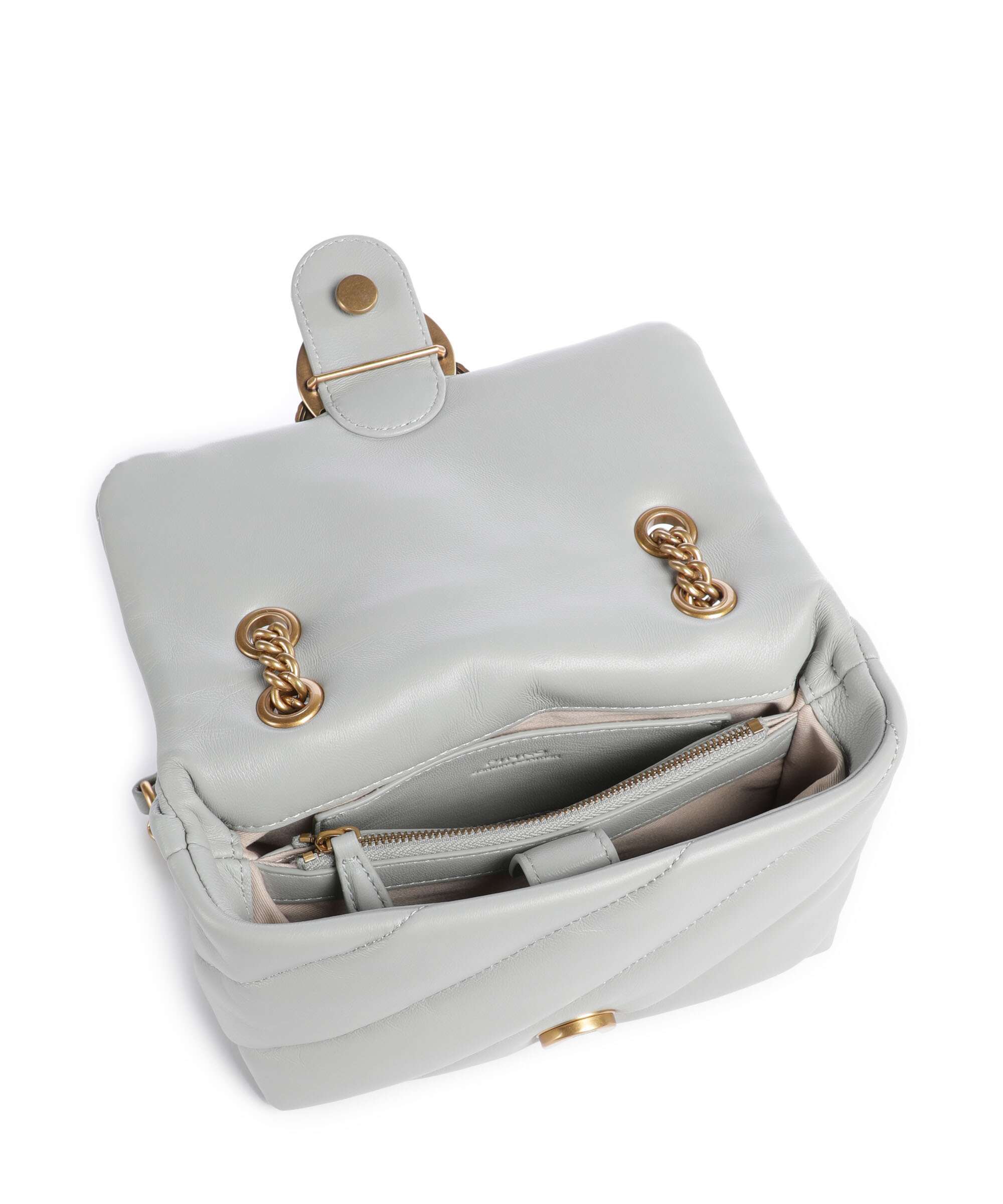 Pinko Love Puff Mini Shoulder bag grigio perla/antique gold - Image 6