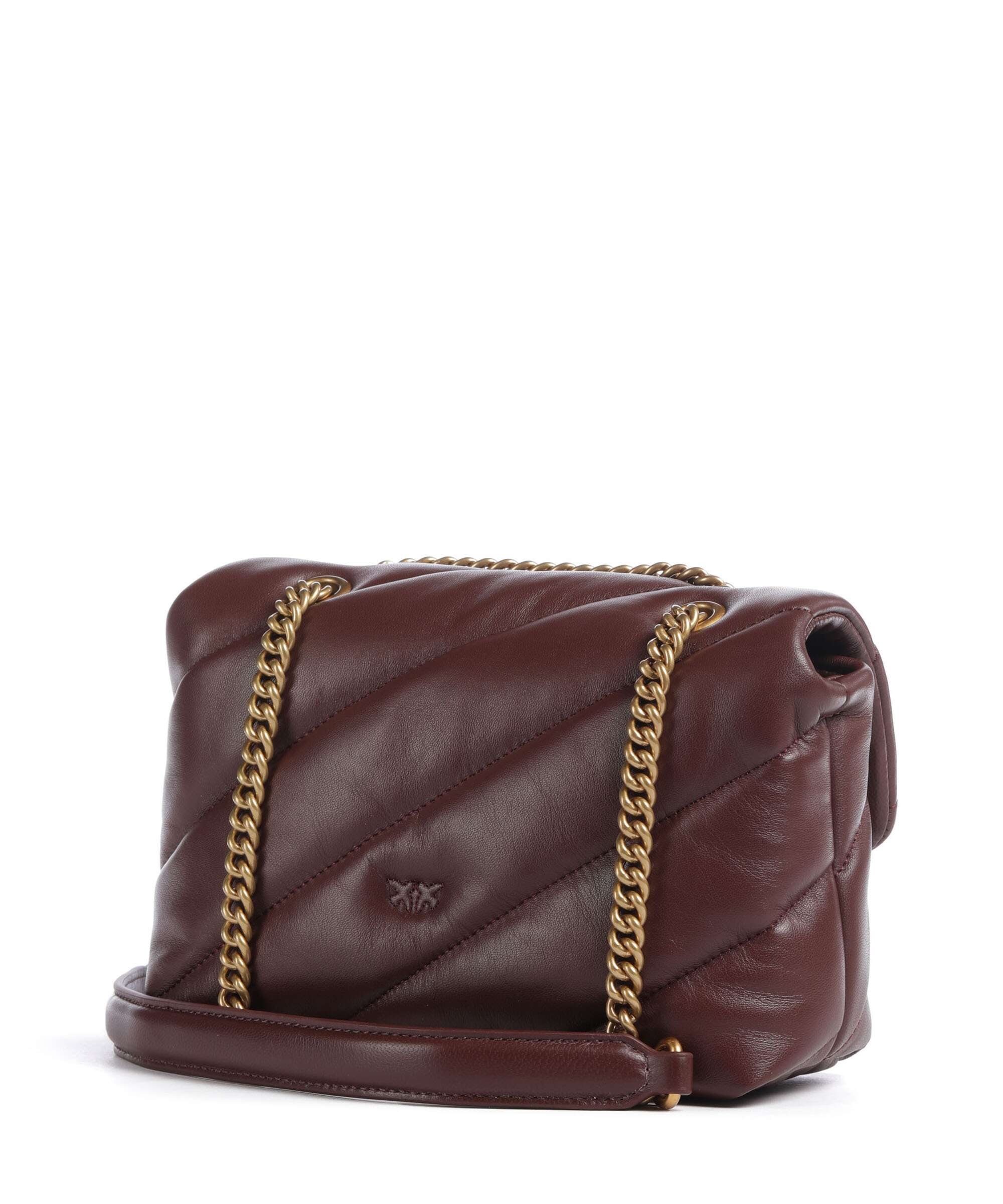 Pinko Love Puff Mini Shoulder bag burgundy wine/antique gold - Image 2