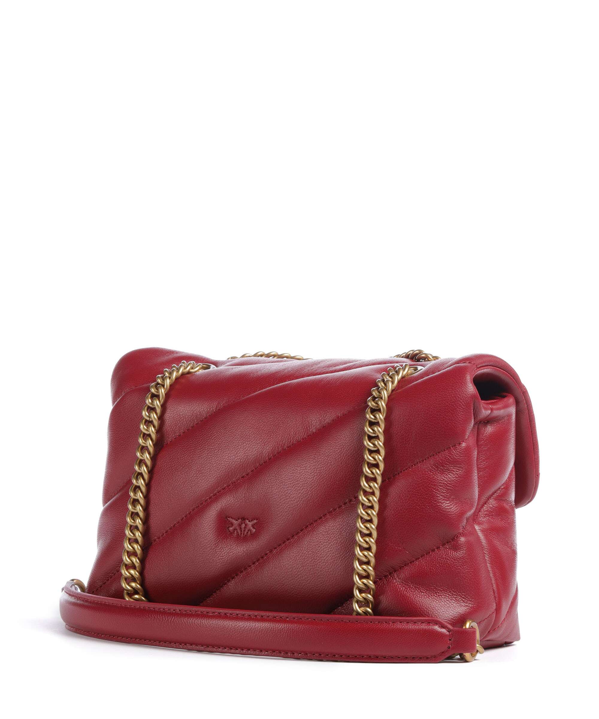 Pinko Love Puff Mini Shoulder bag rosso scuro/antique gold - Image 2