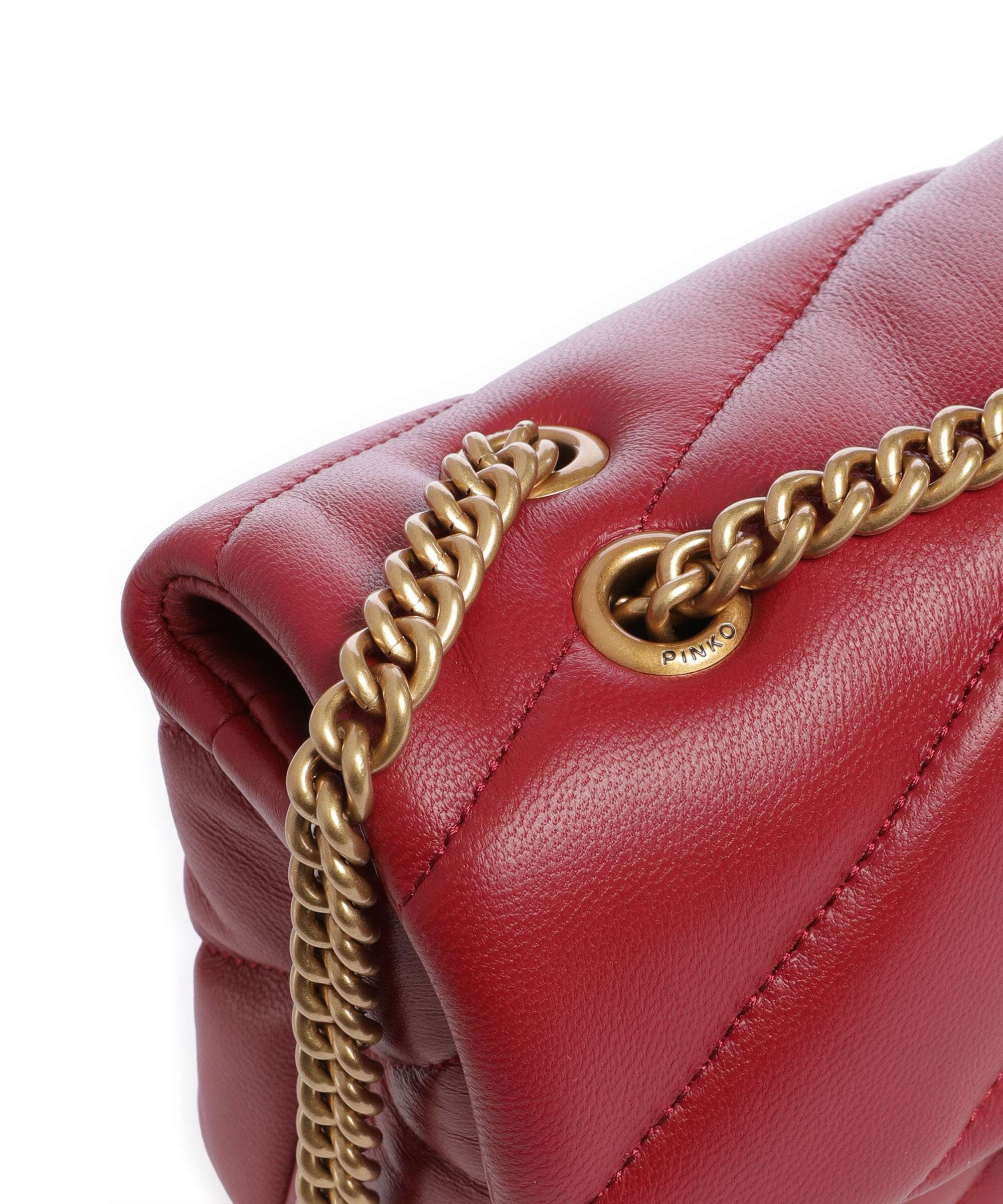 Pinko Love Puff Mini Shoulder bag rosso scuro/antique gold - Image 5