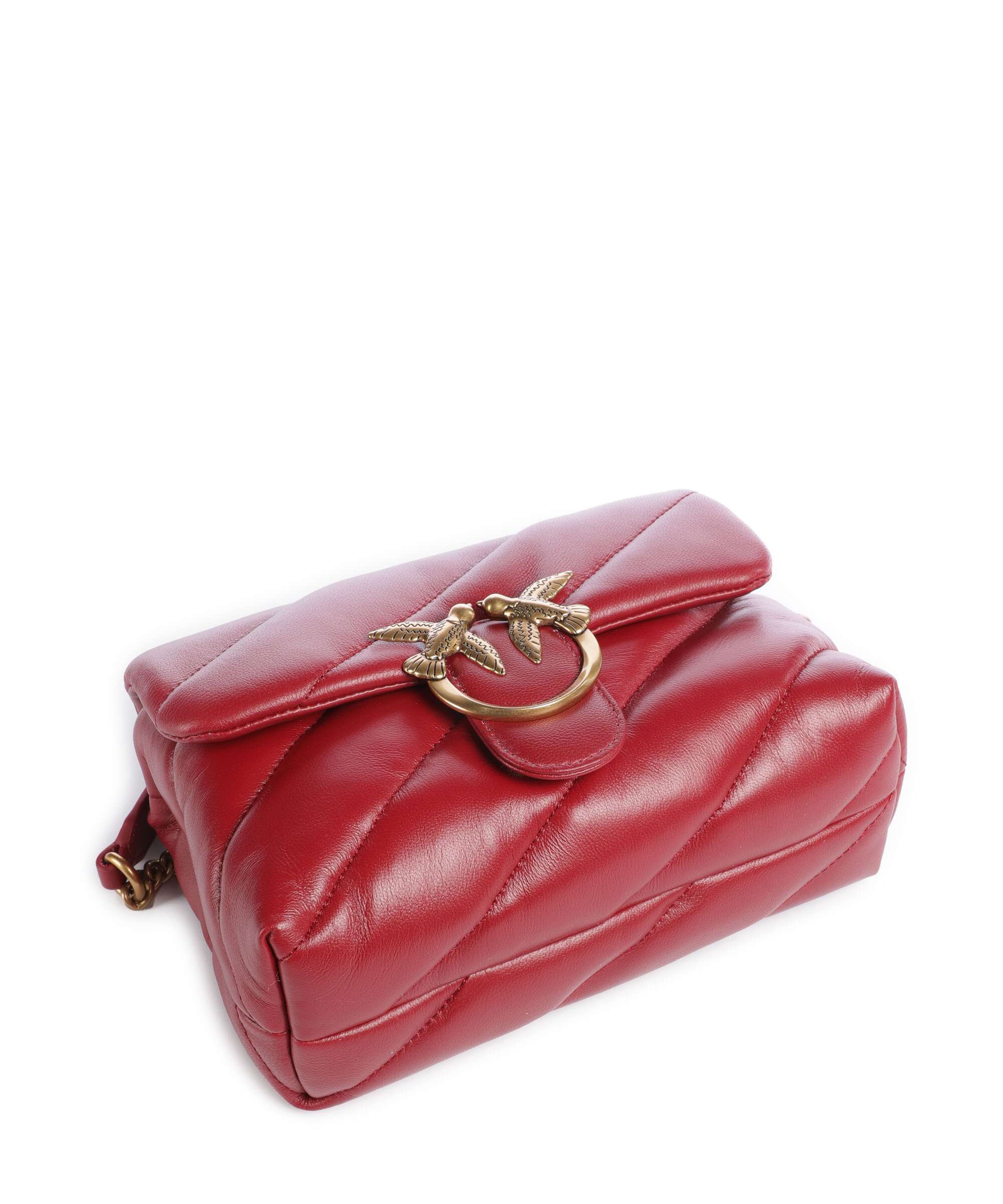 Pinko Love Puff Mini Shoulder bag rosso scuro/antique gold - Image 6