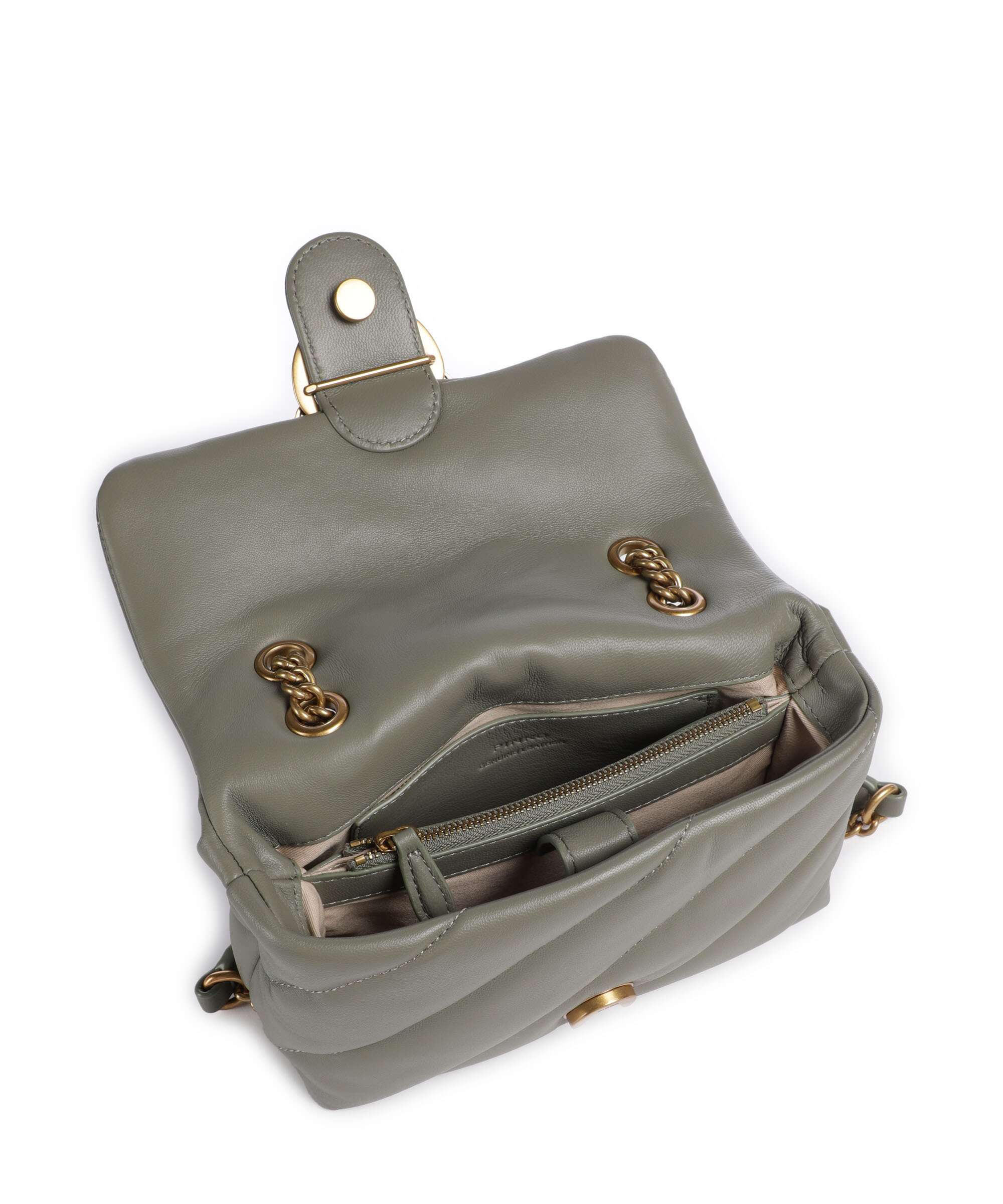 Pinko Love Puff Mini Shoulder bag verde vertiver/antique gold - Image 7