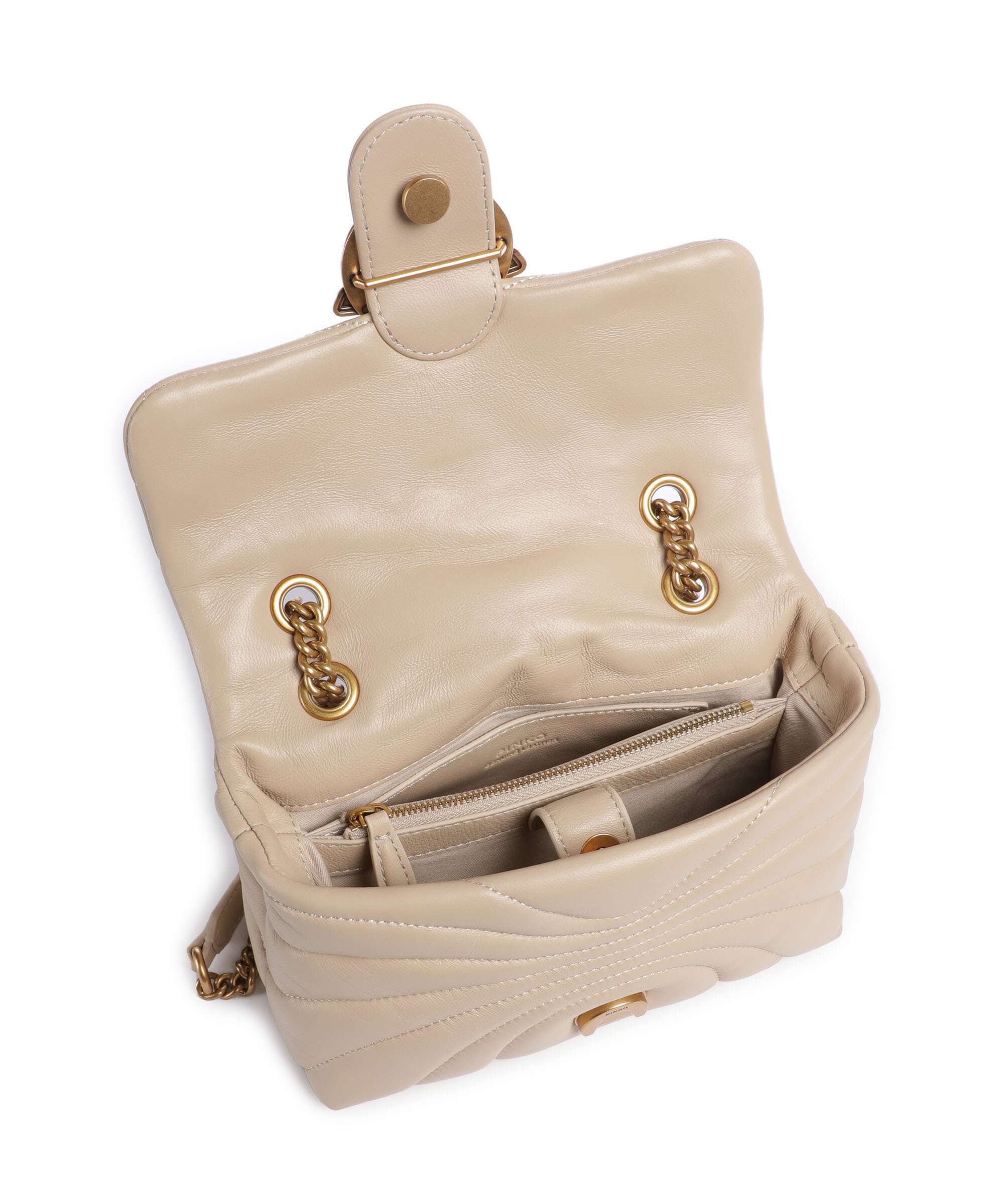 Pinko Love Puff Mini Shoulder bag beige/grigio fumo/antique gold - Image 7
