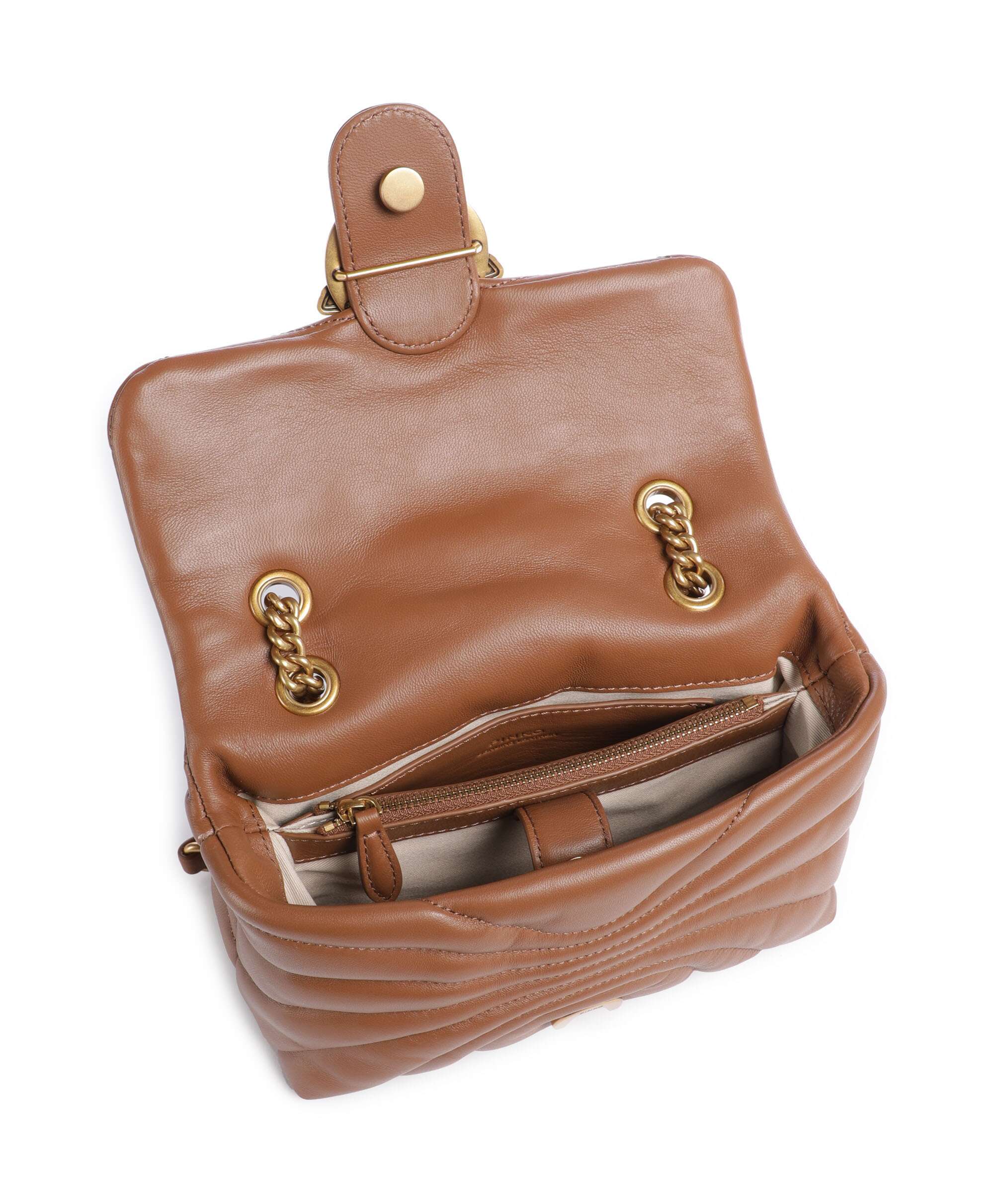 Pinko Love Puff Mini Shoulder bag marrone/leone/antique gold - Image 7