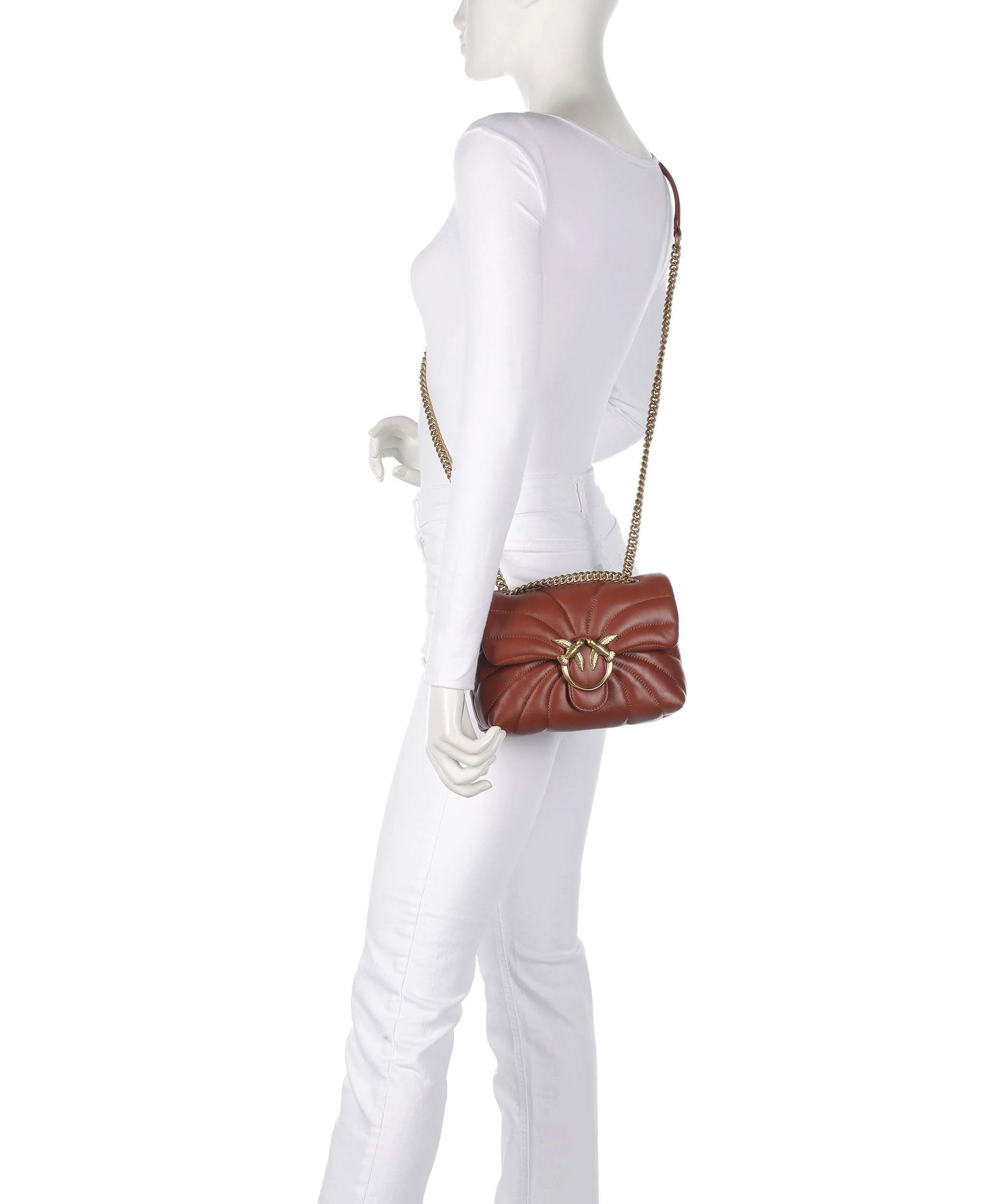 Pinko Love Puff Mini Shoulder bag arabo/antique gold - Image 3