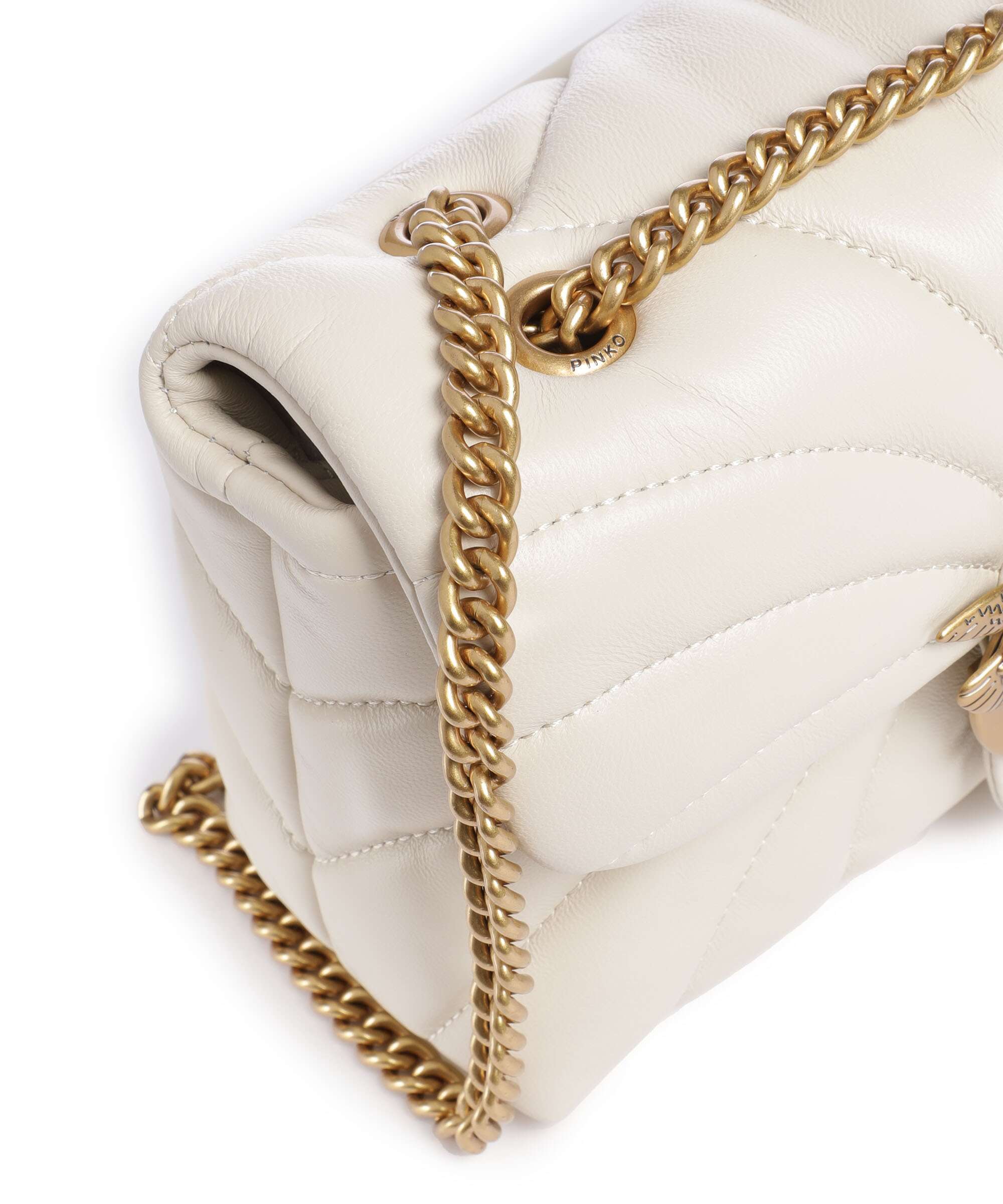 Pinko Love Puff Mini Shoulder bag bianco seta/antique gold - Image 5