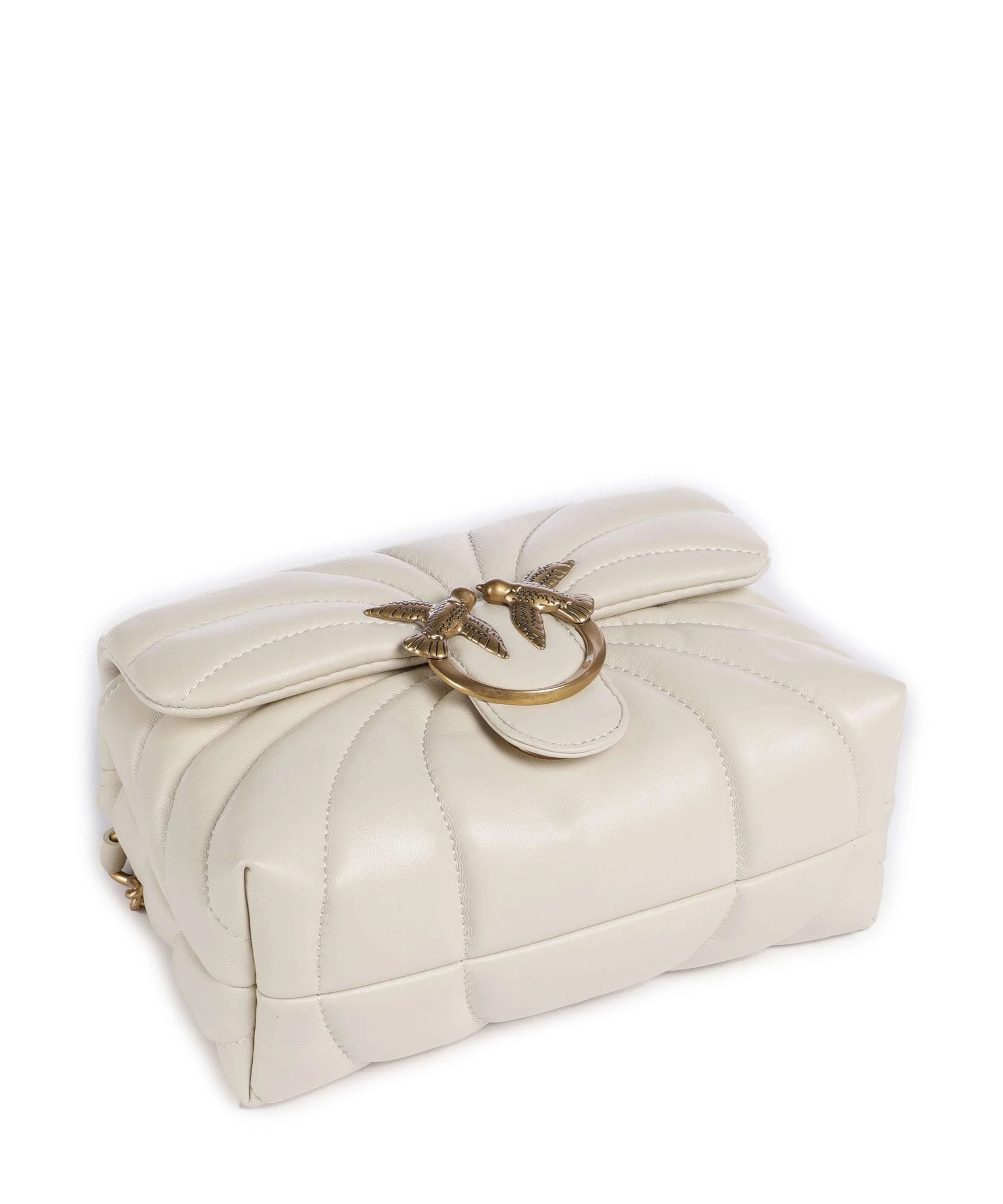 Pinko Love Puff Mini Shoulder bag bianco seta/antique gold - Image 6